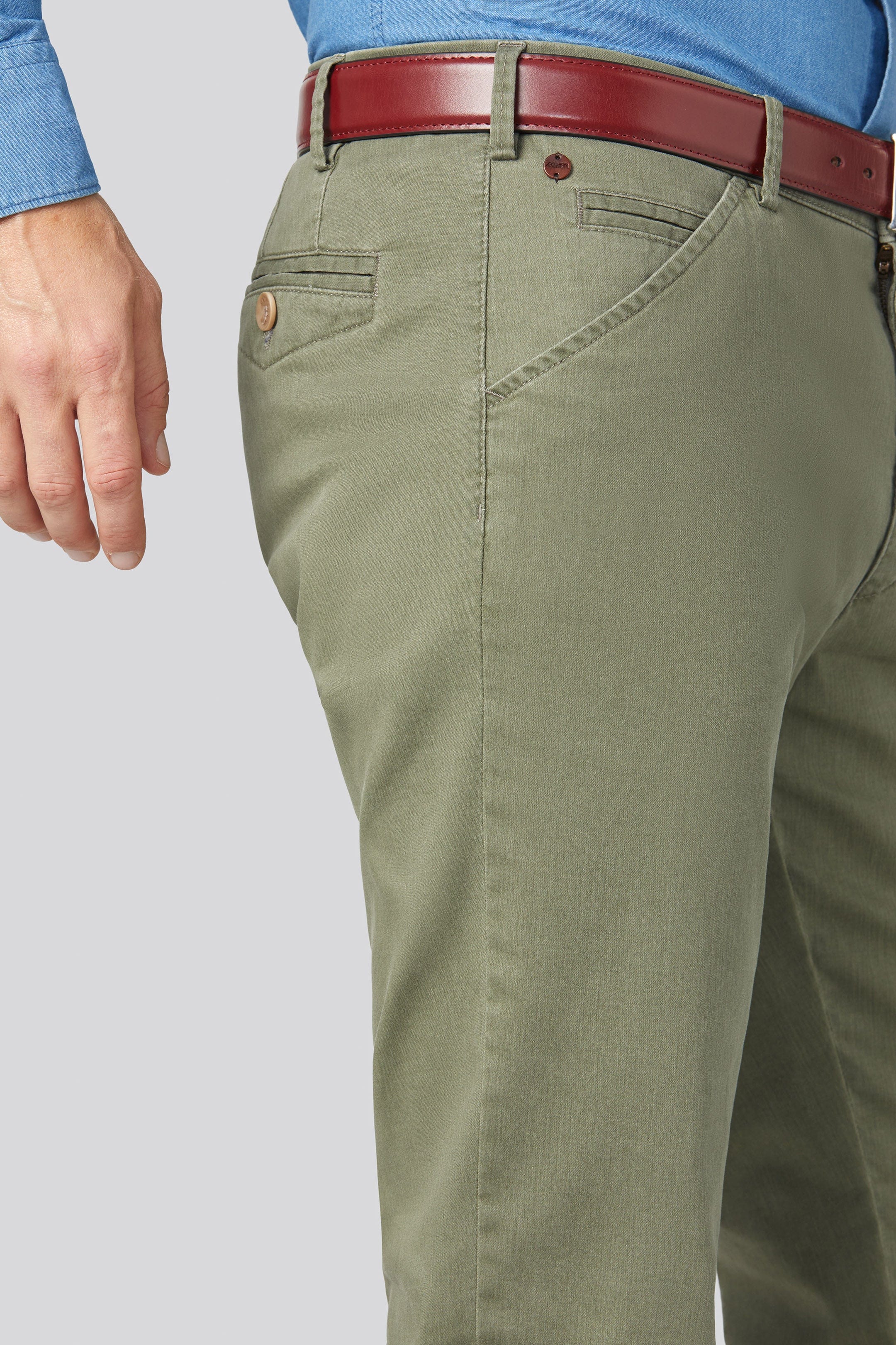 Chicago Cotton Stretch Chinos - Moss Green - Image 3
