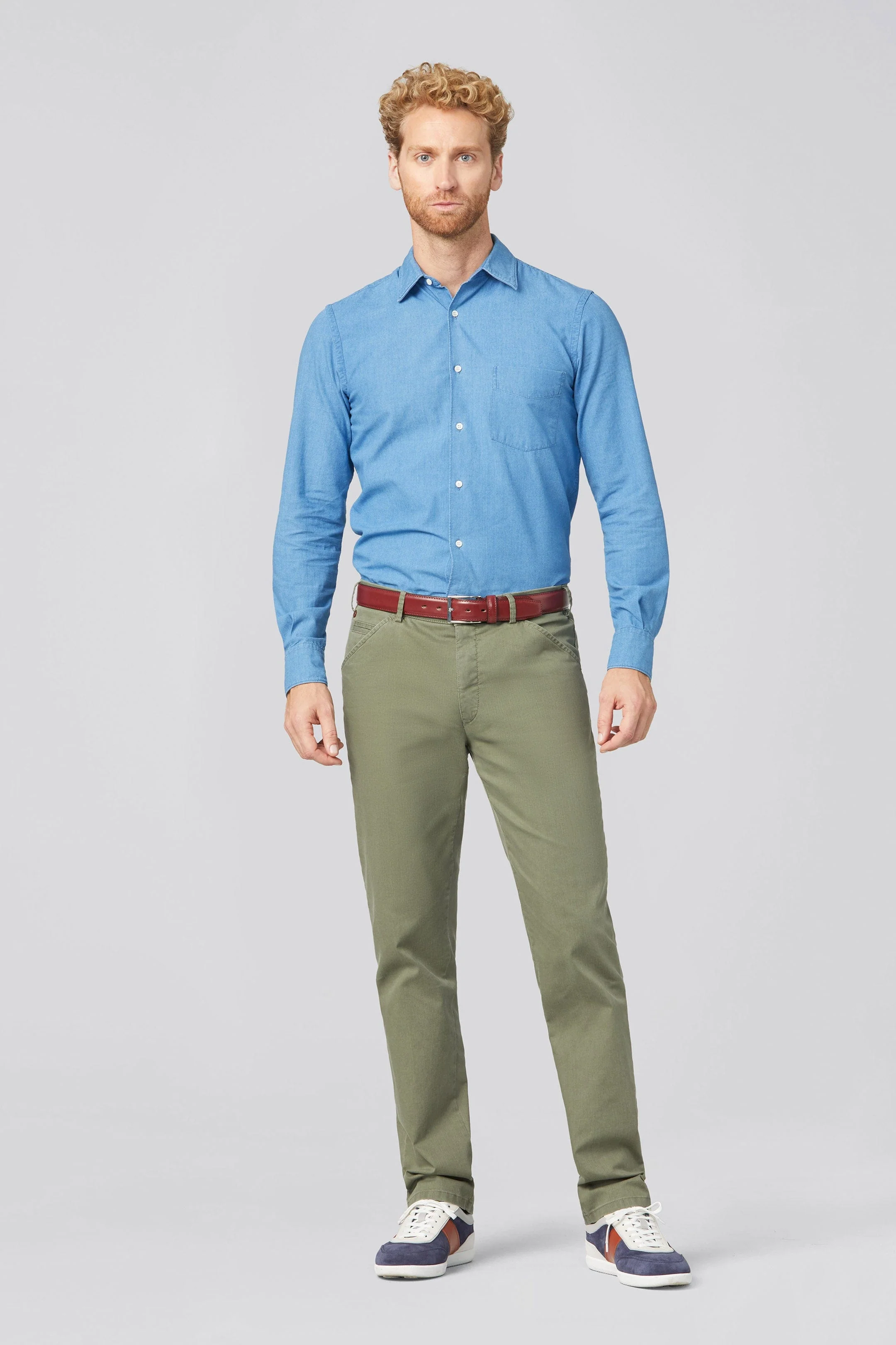 Chicago Cotton Stretch Chinos - Moss Green - Image 6
