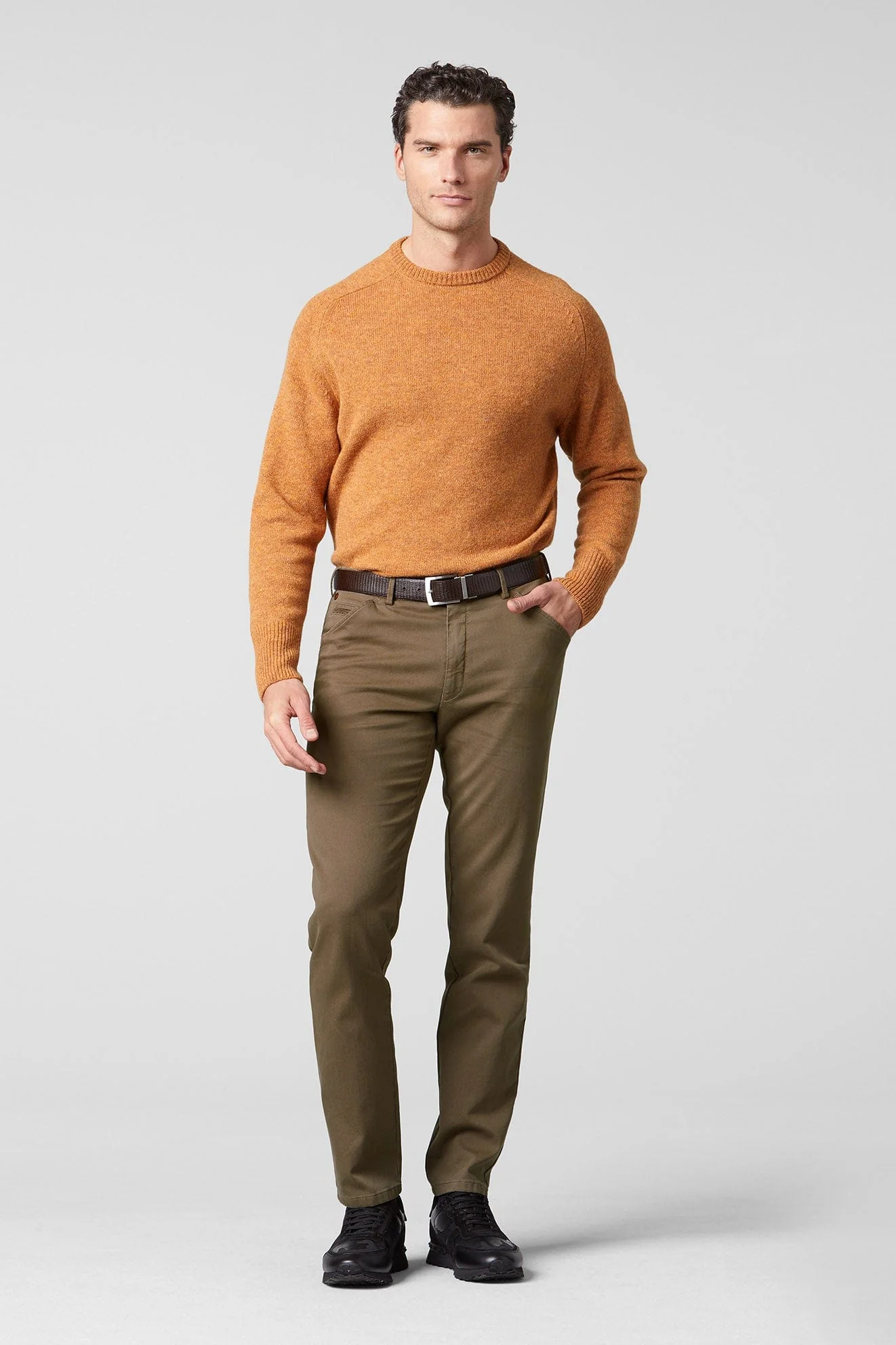 Chicago Canvas Look Stretch Chinos - Stone - Image 6