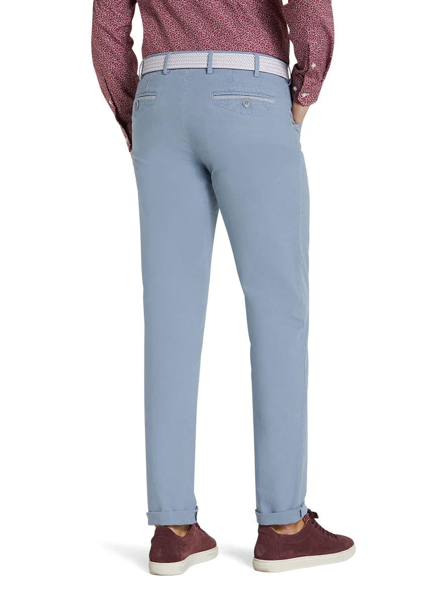 Chicago Micro-Striped Cotton Chinos - Light Blue - Image 2