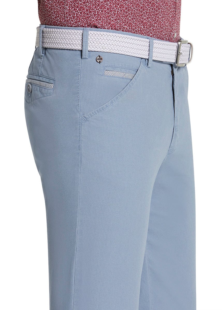 Chicago Micro-Striped Cotton Chinos - Light Blue - Image 3