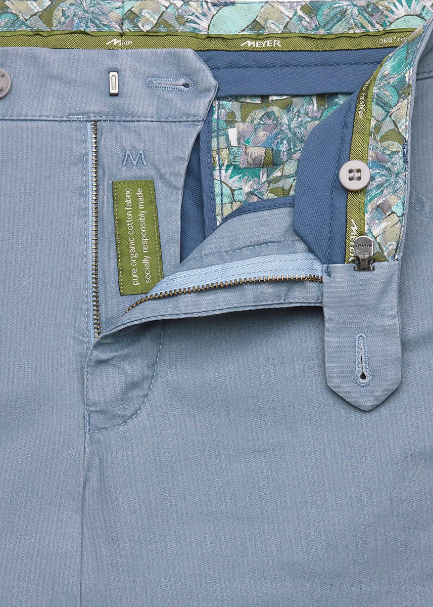 Chicago Micro-Striped Cotton Chinos - Light Blue - Image 4