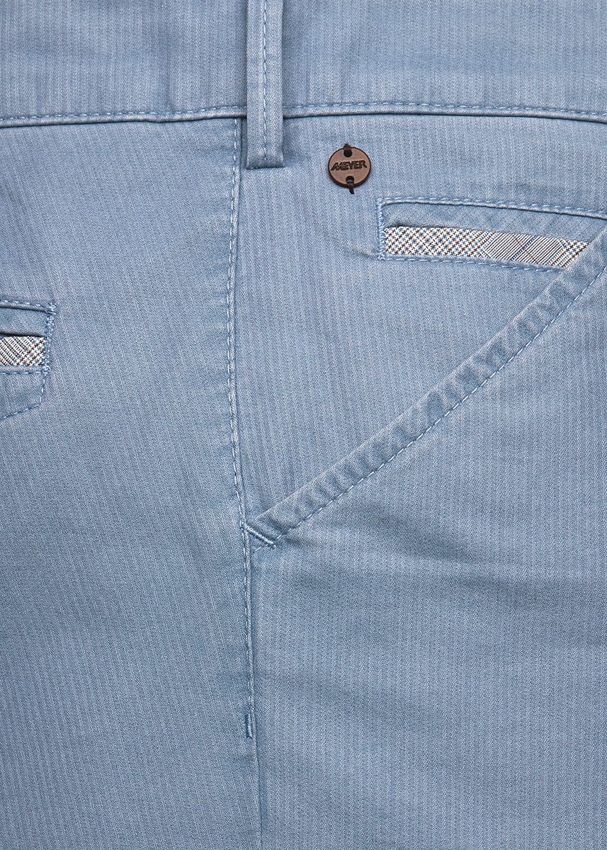 Chicago Micro-Striped Cotton Chinos - Light Blue - Image 5