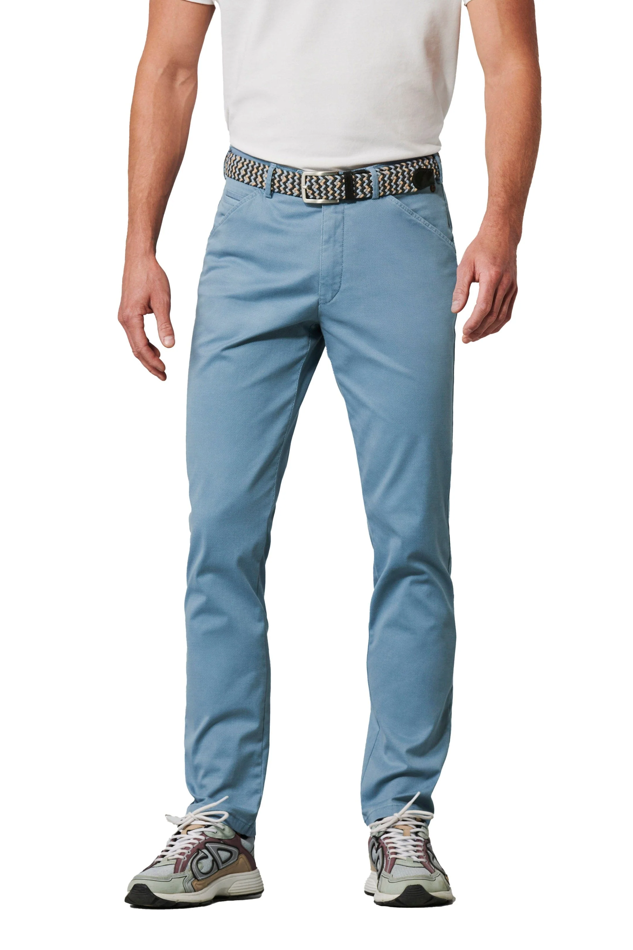 Chicago Two-Tone Cotton Stretch Chinos - Blue