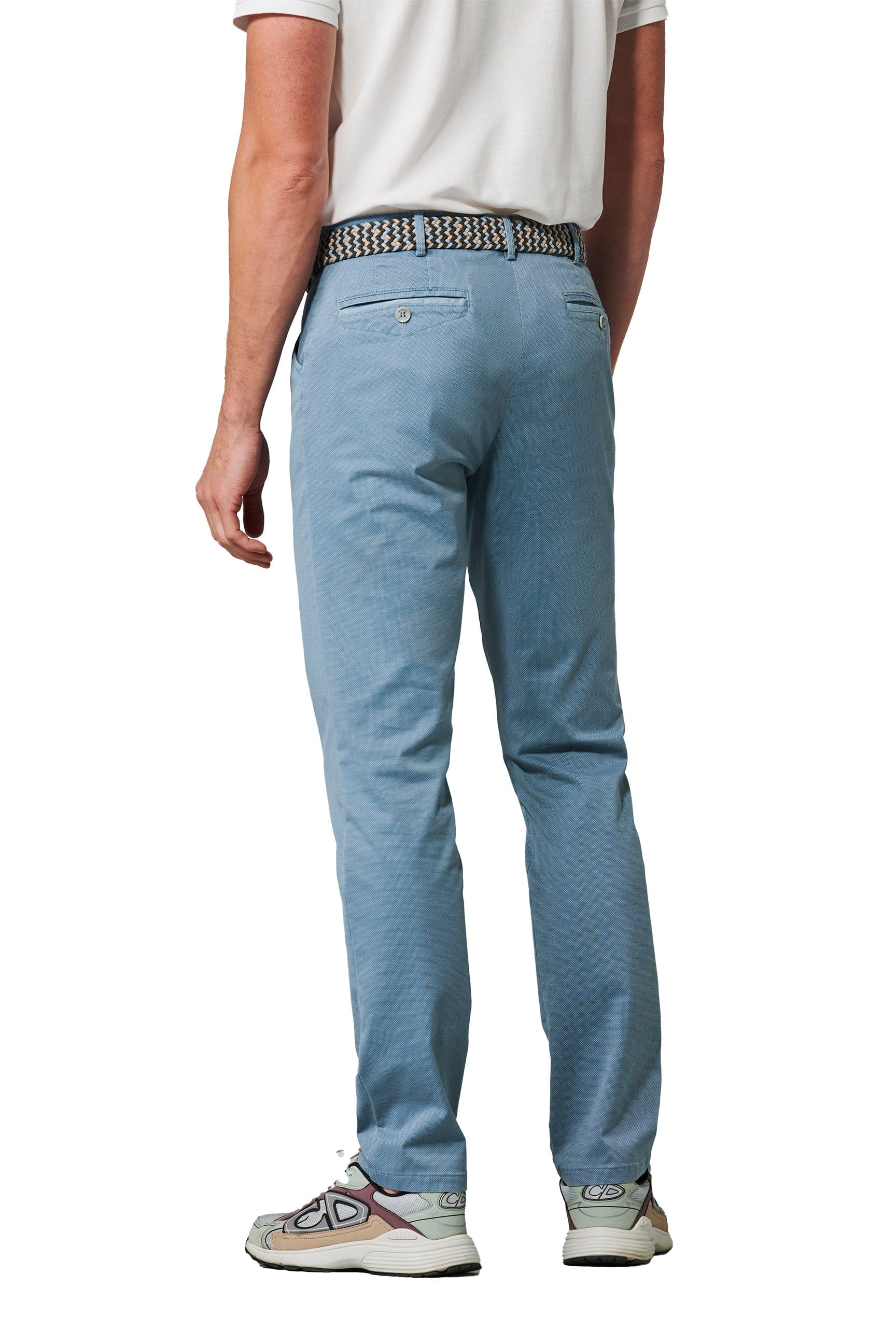 Chicago Two-Tone Cotton Stretch Chinos - Blue - Image 2