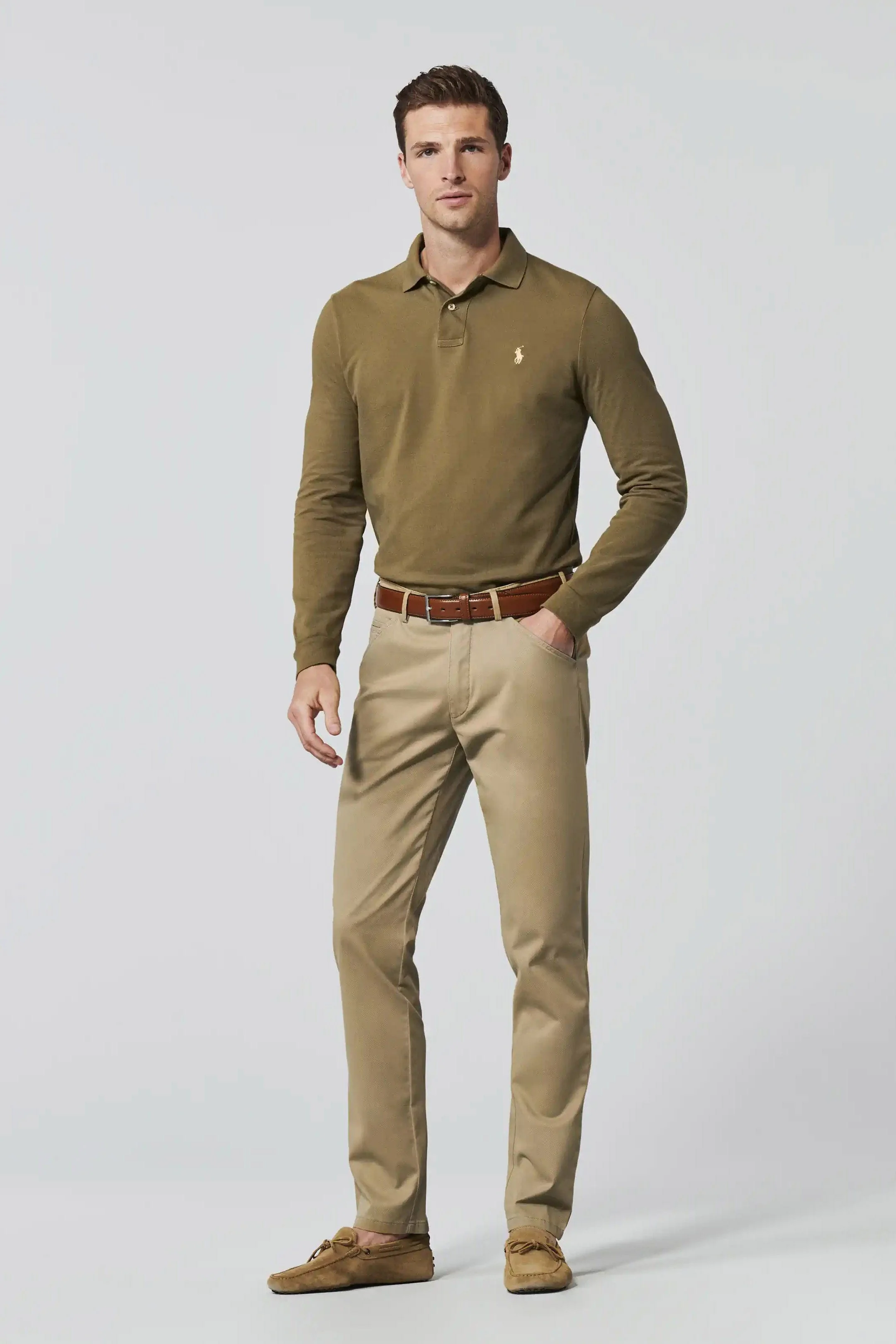 Chicago Two-Tone Cotton Stretch Chinos - Sand - Image 6