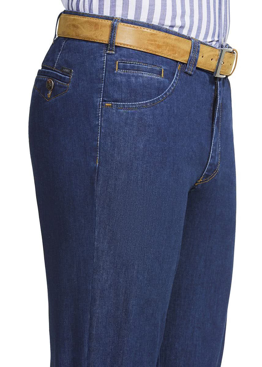Dublin Coolmax Denim Chino Trousers - Blue Stone - Image 3