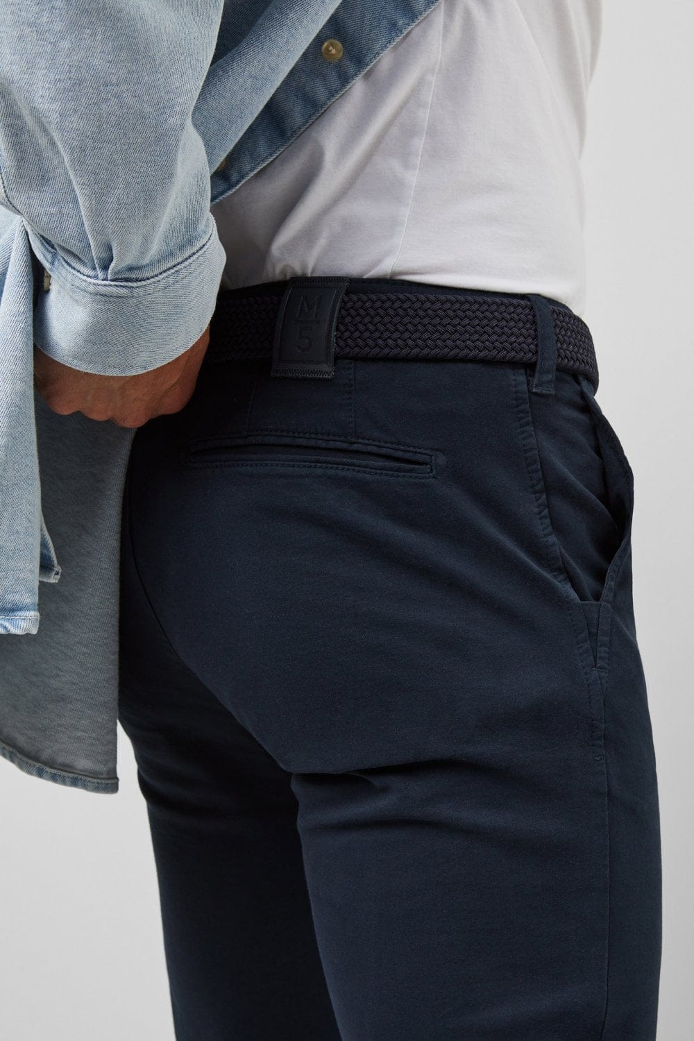 M5 Chino Casual Cotton Chinos - Navy - Image 4