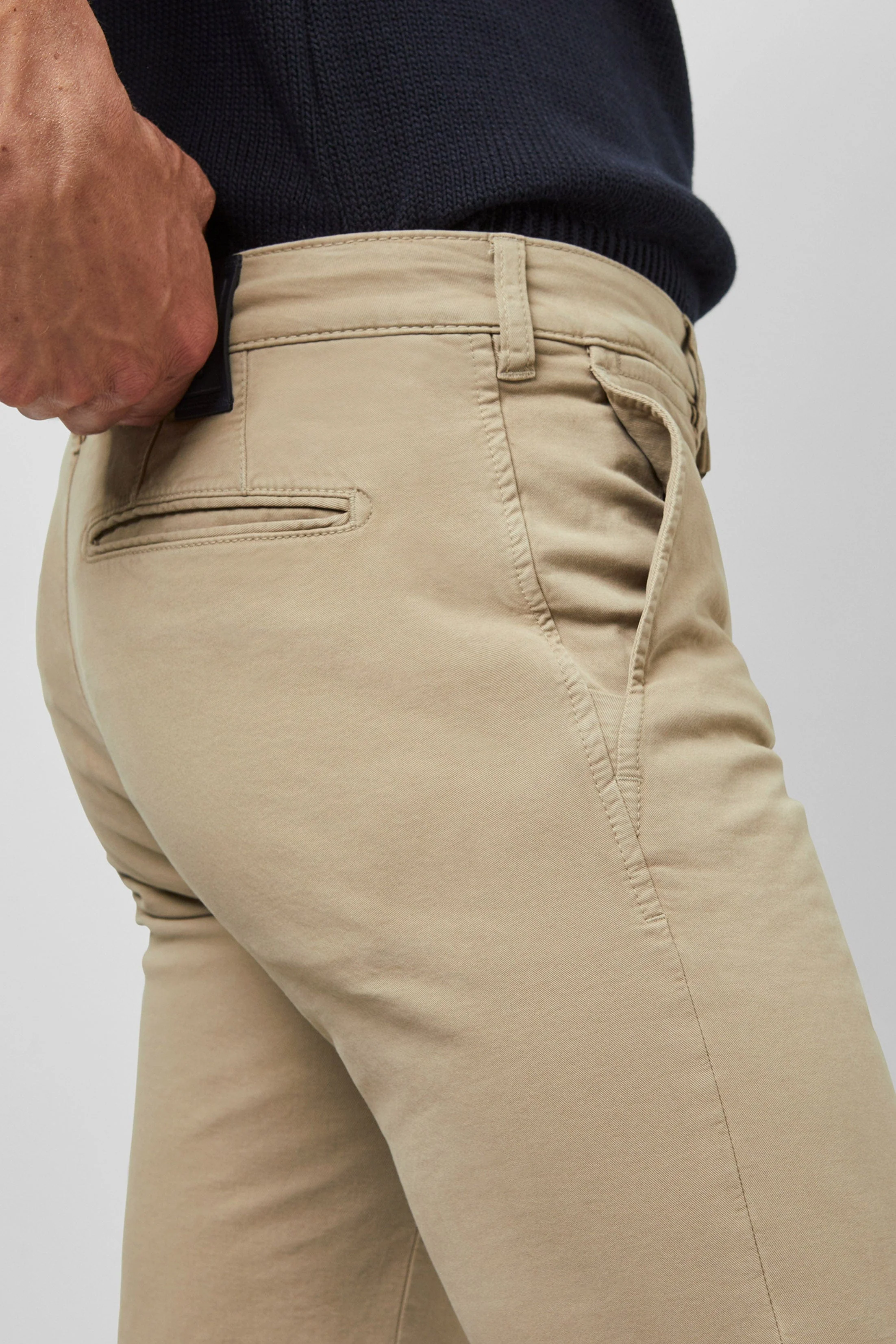 M5 Chino Casual Cotton Chinos - Stone - Image 3