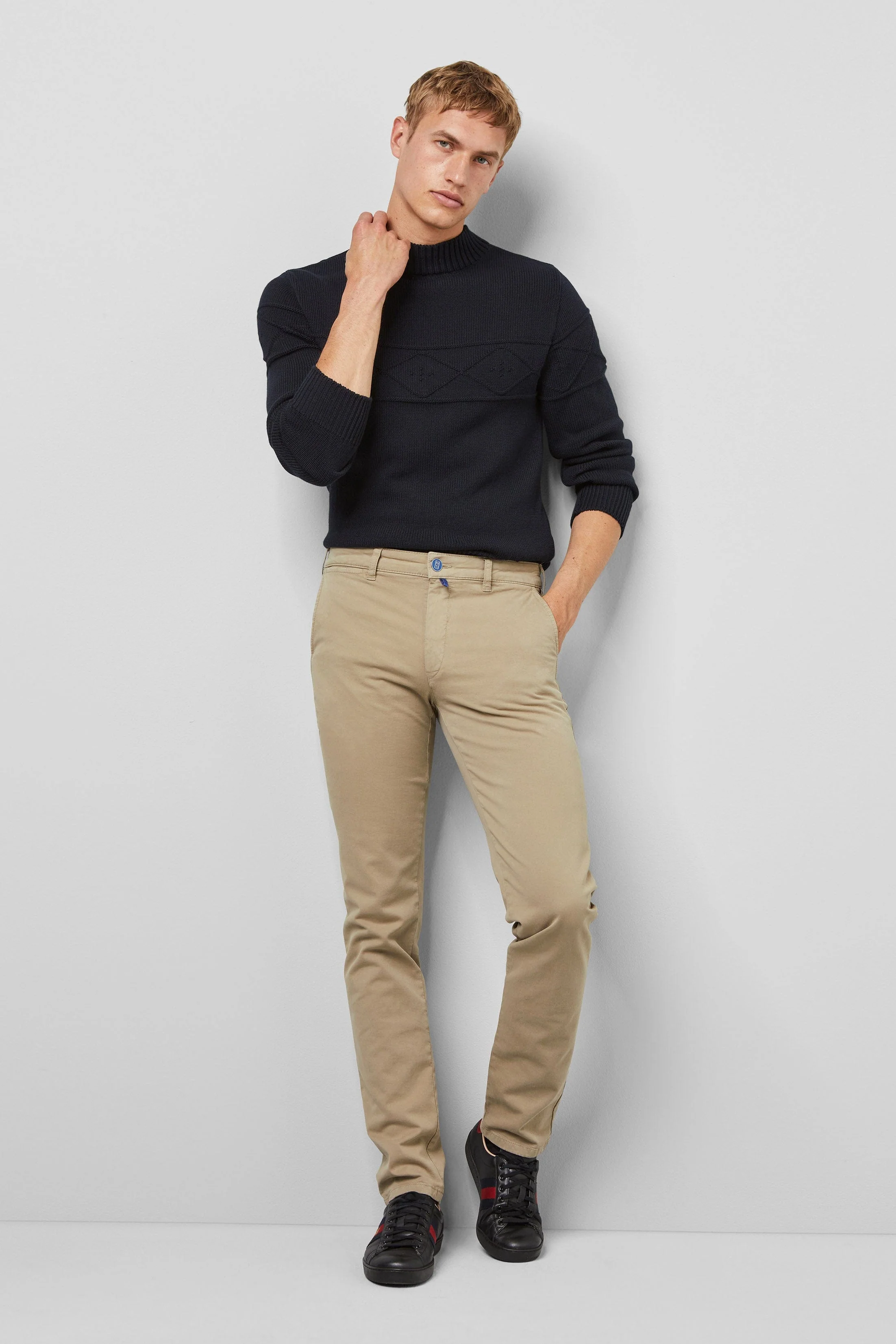 M5 Chino Casual Cotton Chinos - Stone - Image 6
