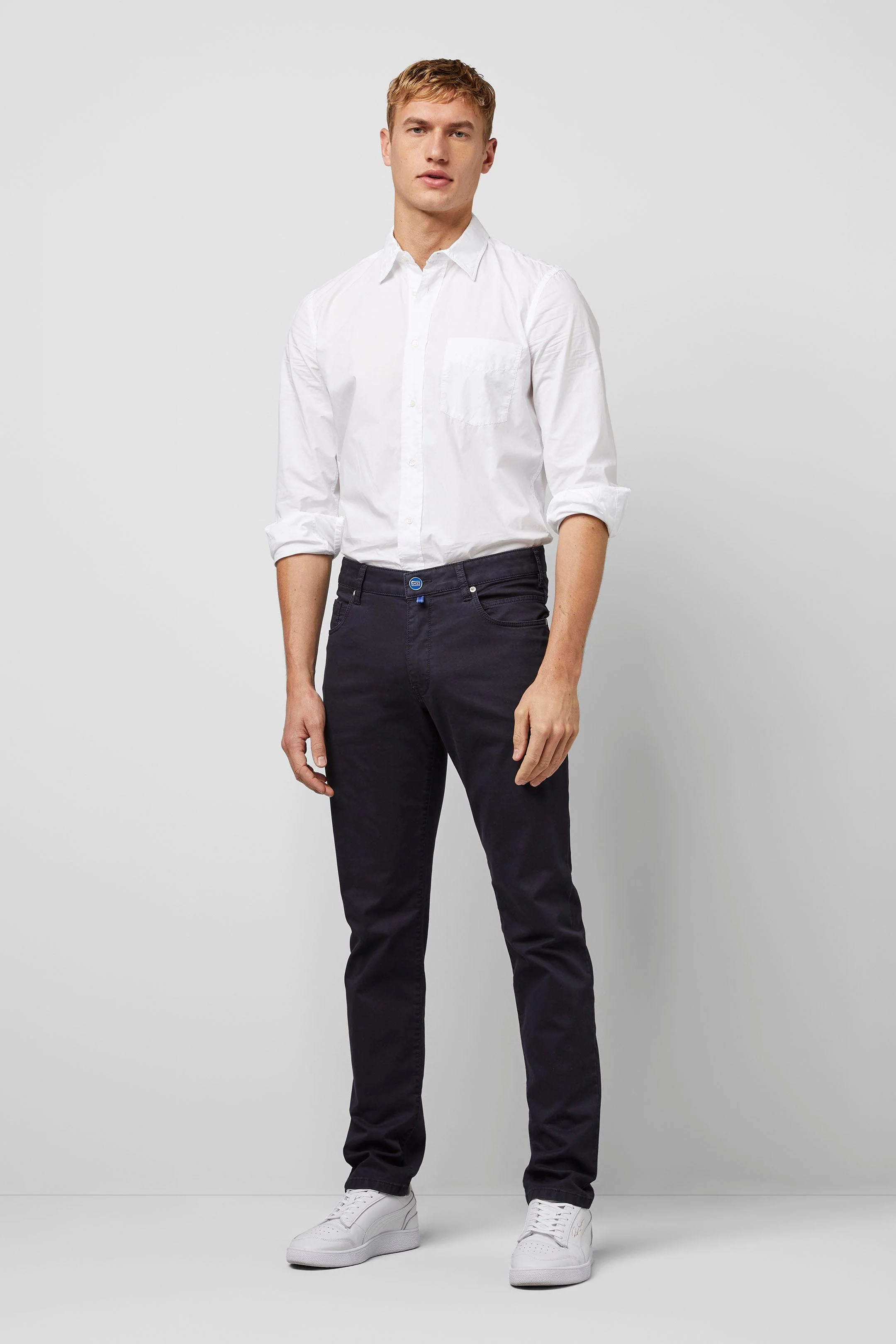 M5 Slim Cotton Tencel Super Stretch Chinos - Navy - Image 6