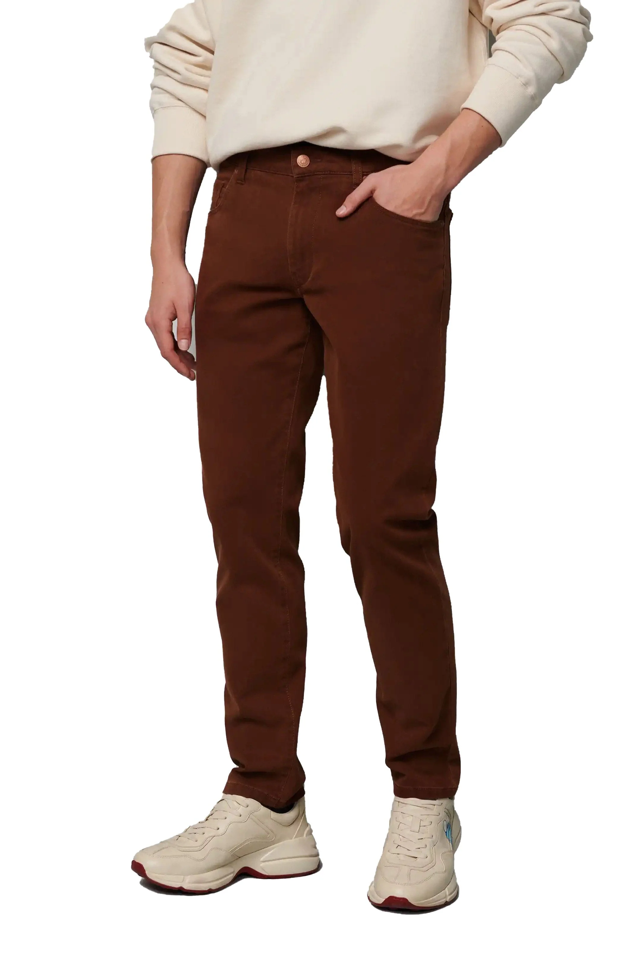 M5 Slim Micro Structure Cotton Stretch Chinos - Copper