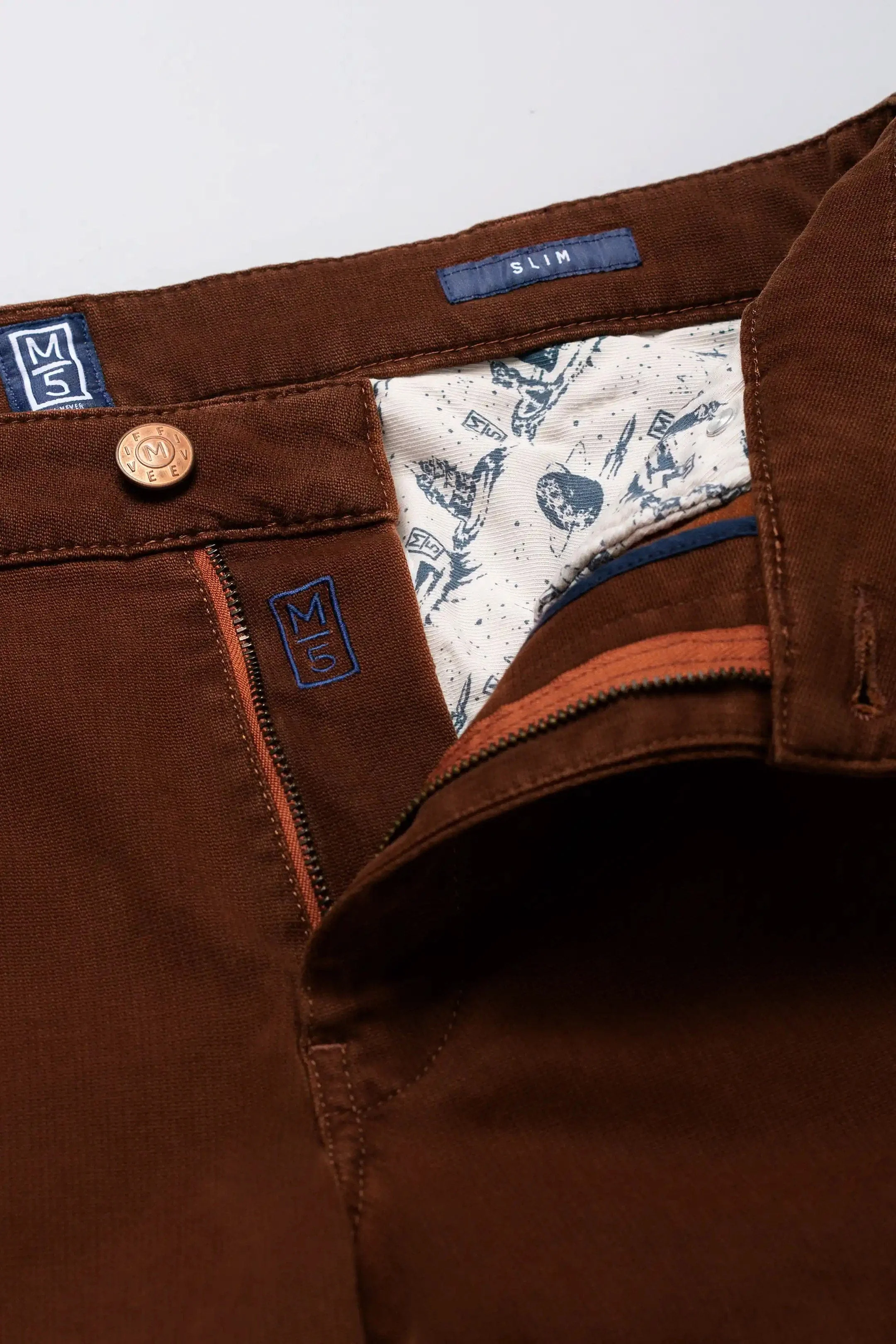 M5 Slim Micro Structure Cotton Stretch Chinos - Copper - Image 3