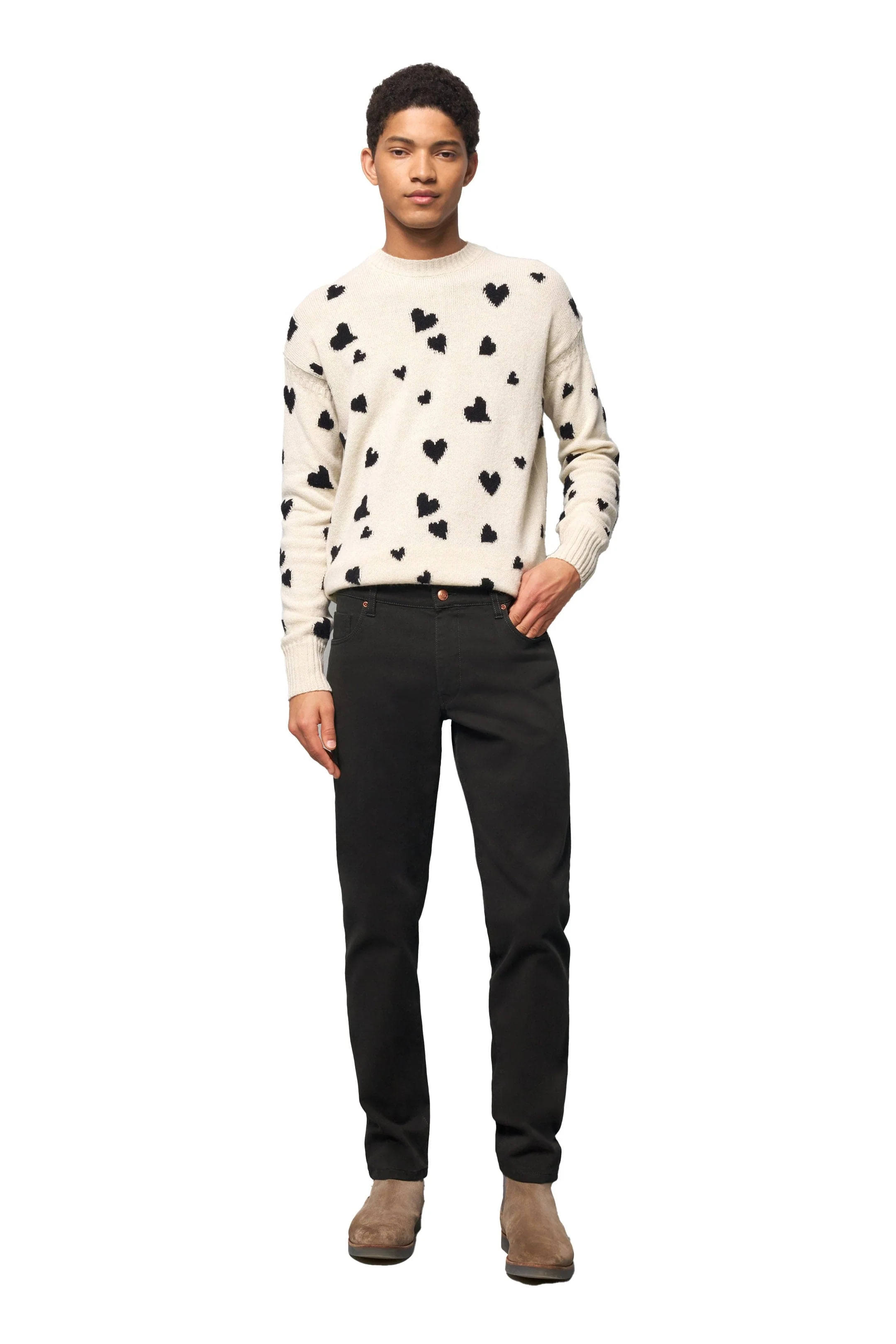 M5 Slim Soft Stretch Cotton Twill Chinos - Charcoal - Image 3