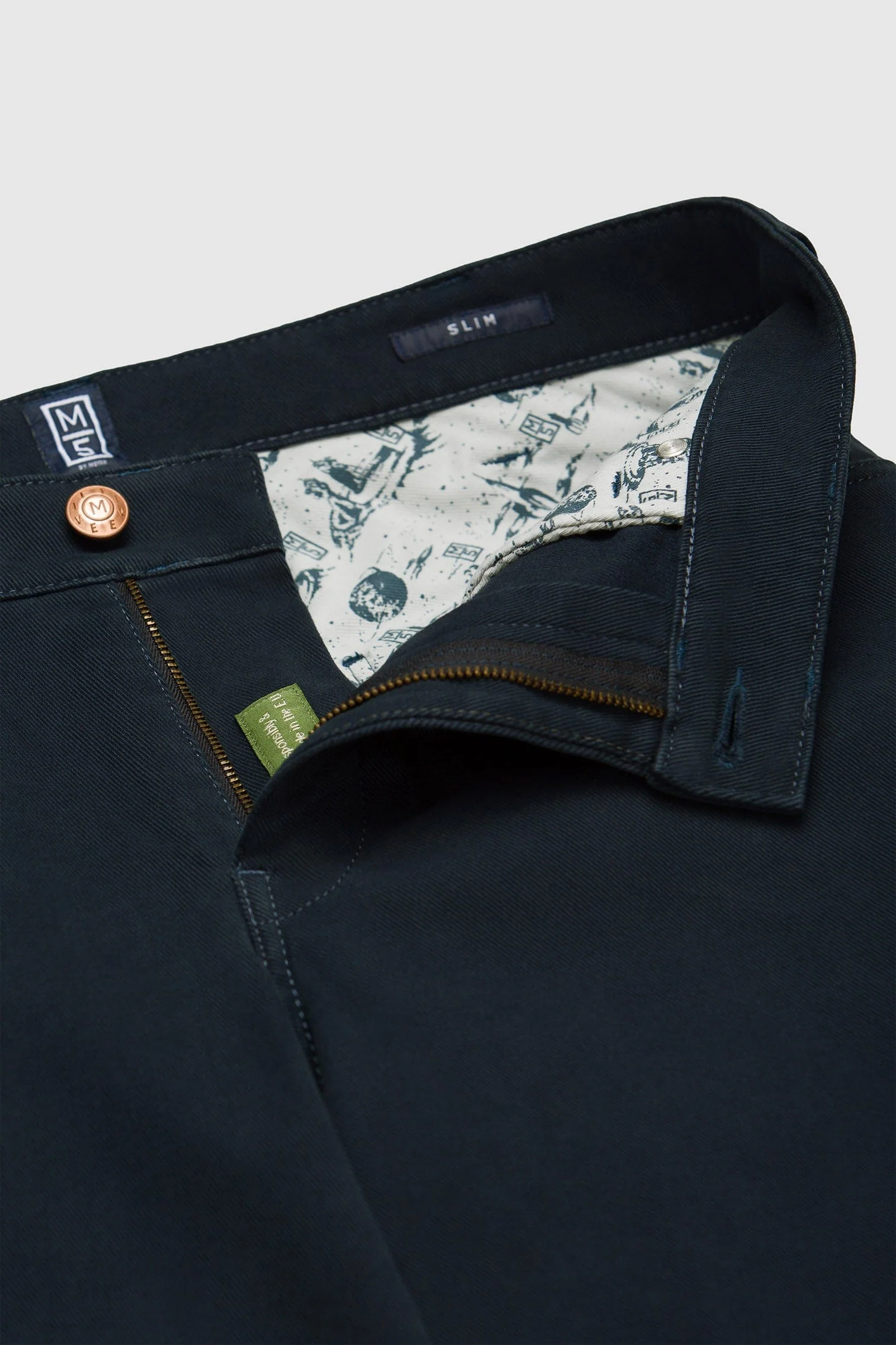 M5 Slim Soft Stretch Cotton Twill Chinos - Dark Blue - Image 4