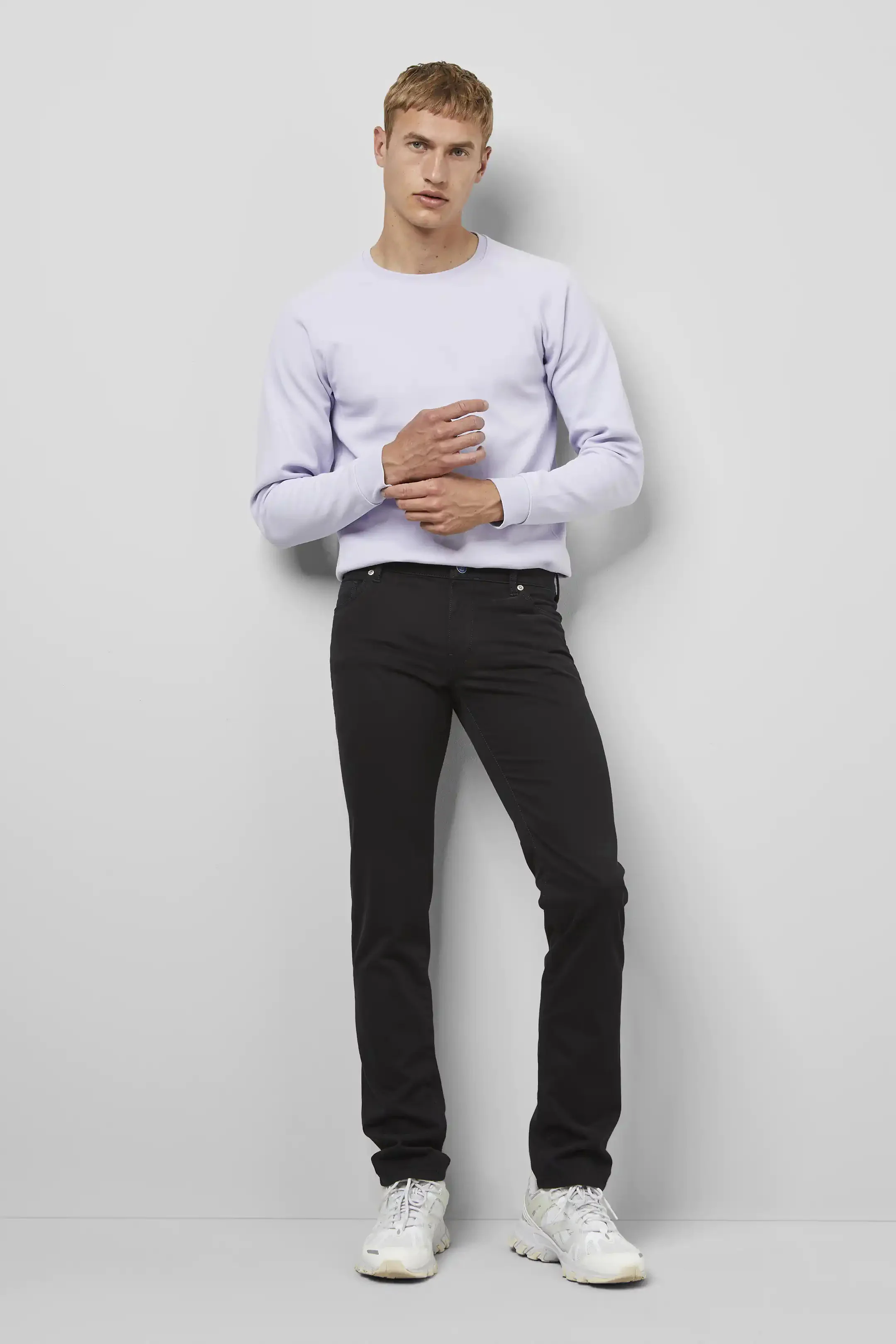 M5 Slim Soft Stretch Pima Cotton Chinos - Black - Image 6