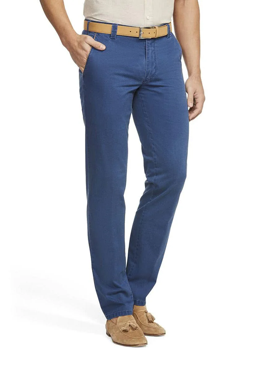 New York Cotton Stretch Chinos - Blue