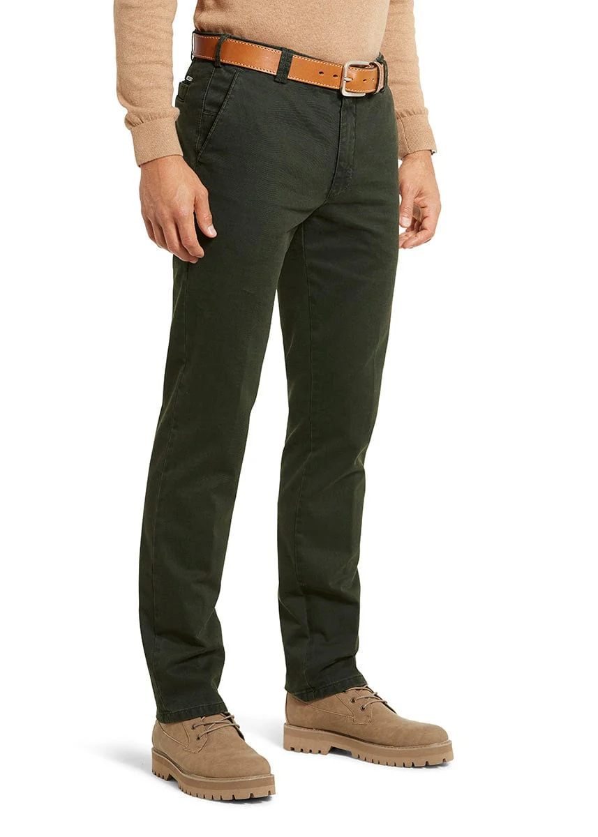 New York Cotton Stretch Chinos - Dark Green