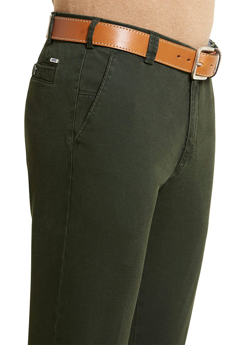 New York Cotton Stretch Chinos - Dark Green - Image 4