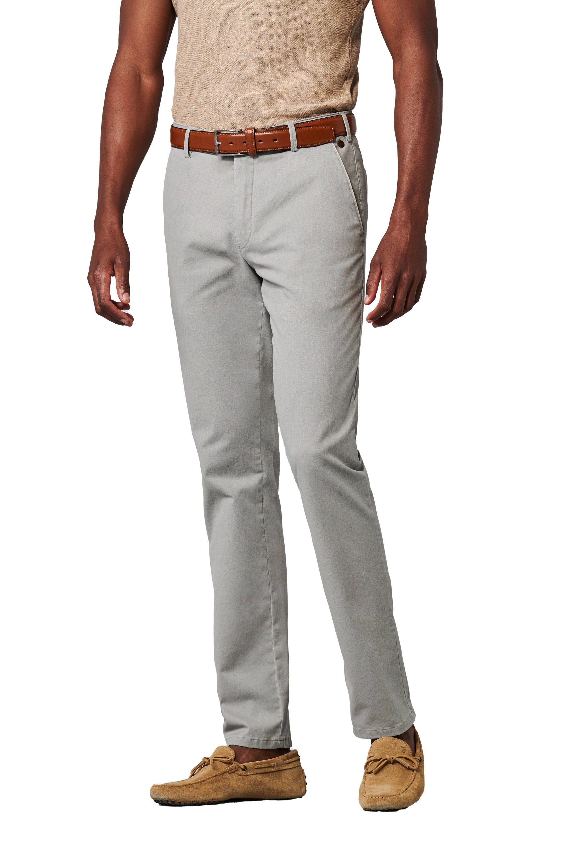 New York Cotton Stretch Chinos - Light Grey