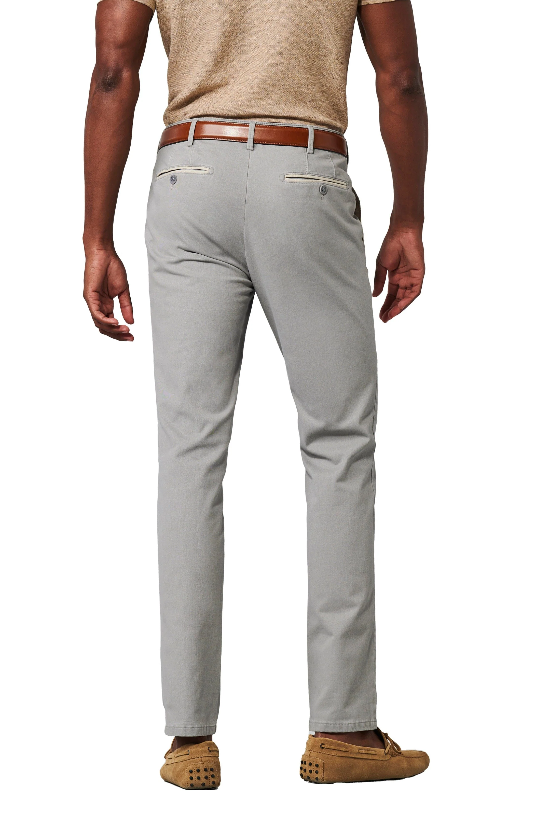 New York Cotton Stretch Chinos - Light Grey - Image 2