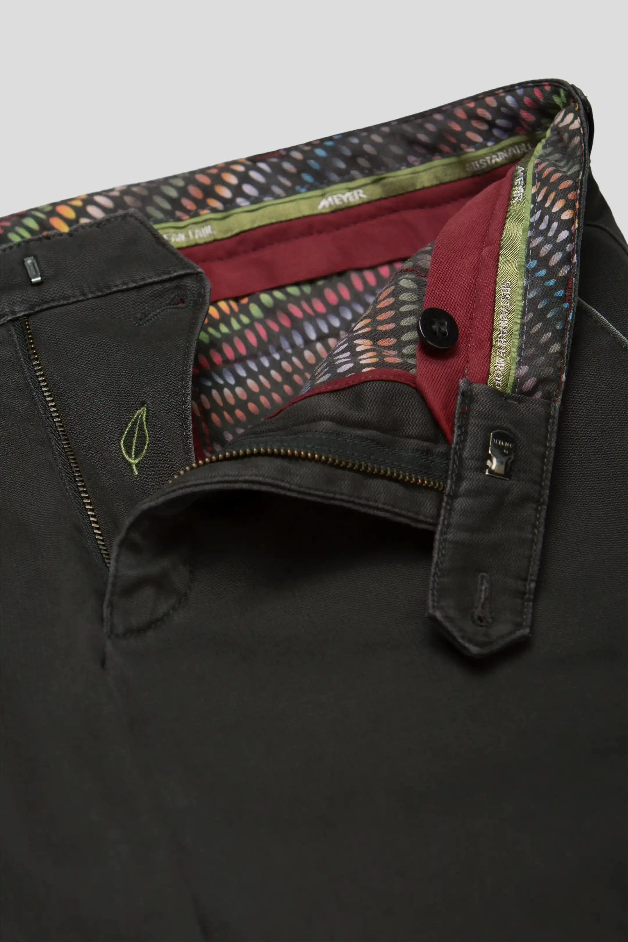 New York Fine Texture Cotton Stretch Chinos - Dark Grey - Image 5