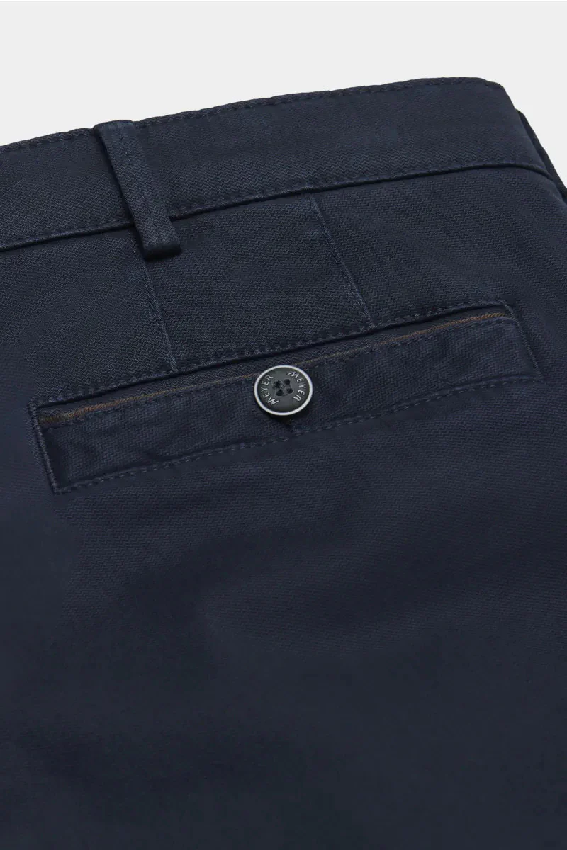 New York Fine Texture Cotton Stretch Chinos - Navy - Image 3