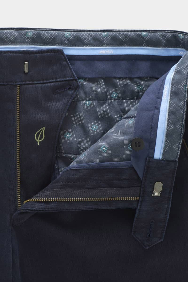 New York Fine Texture Cotton Stretch Chinos - Navy - Image 5
