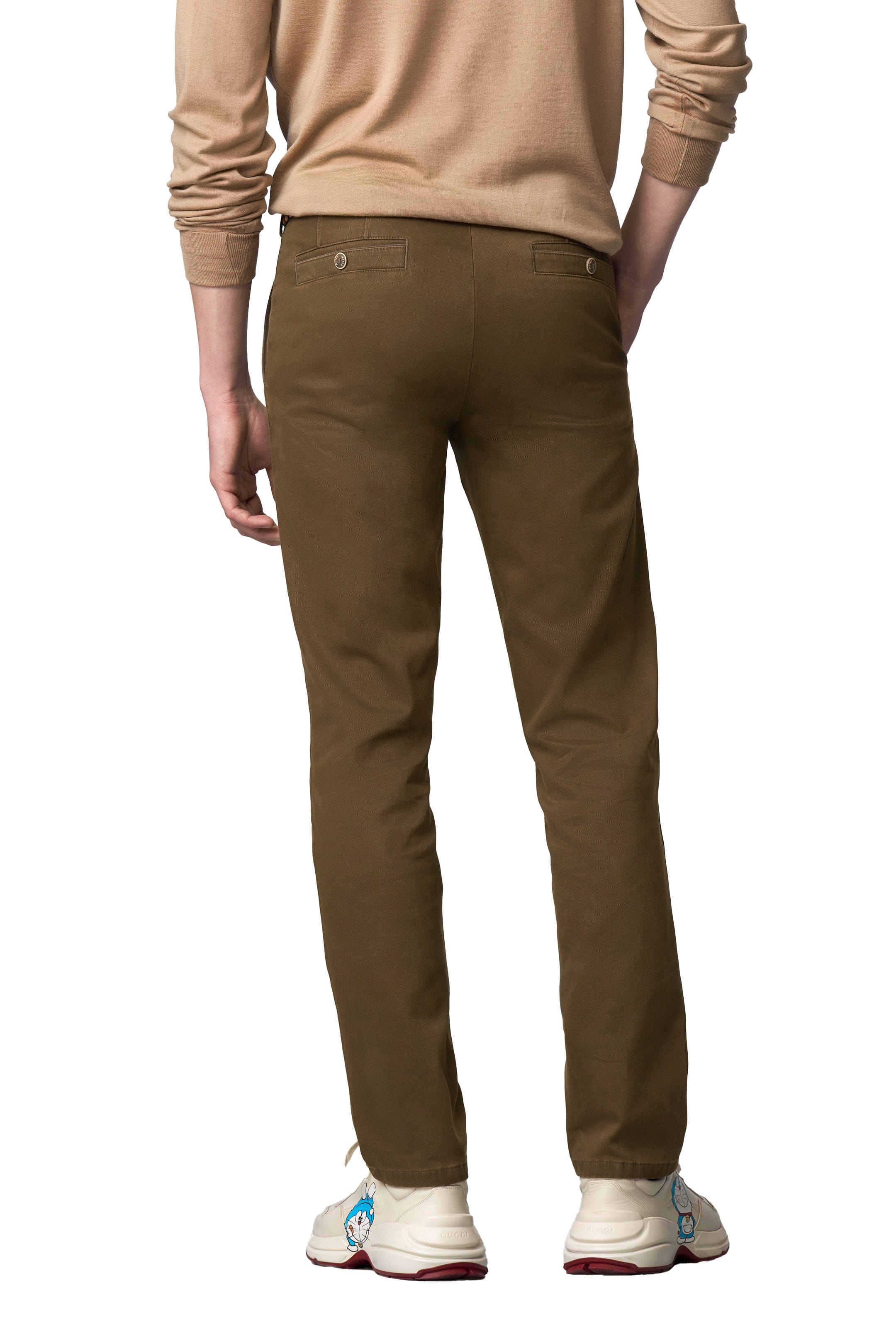 New York Fine Texture Cotton Stretch Chinos - Rich Beige - Image 2