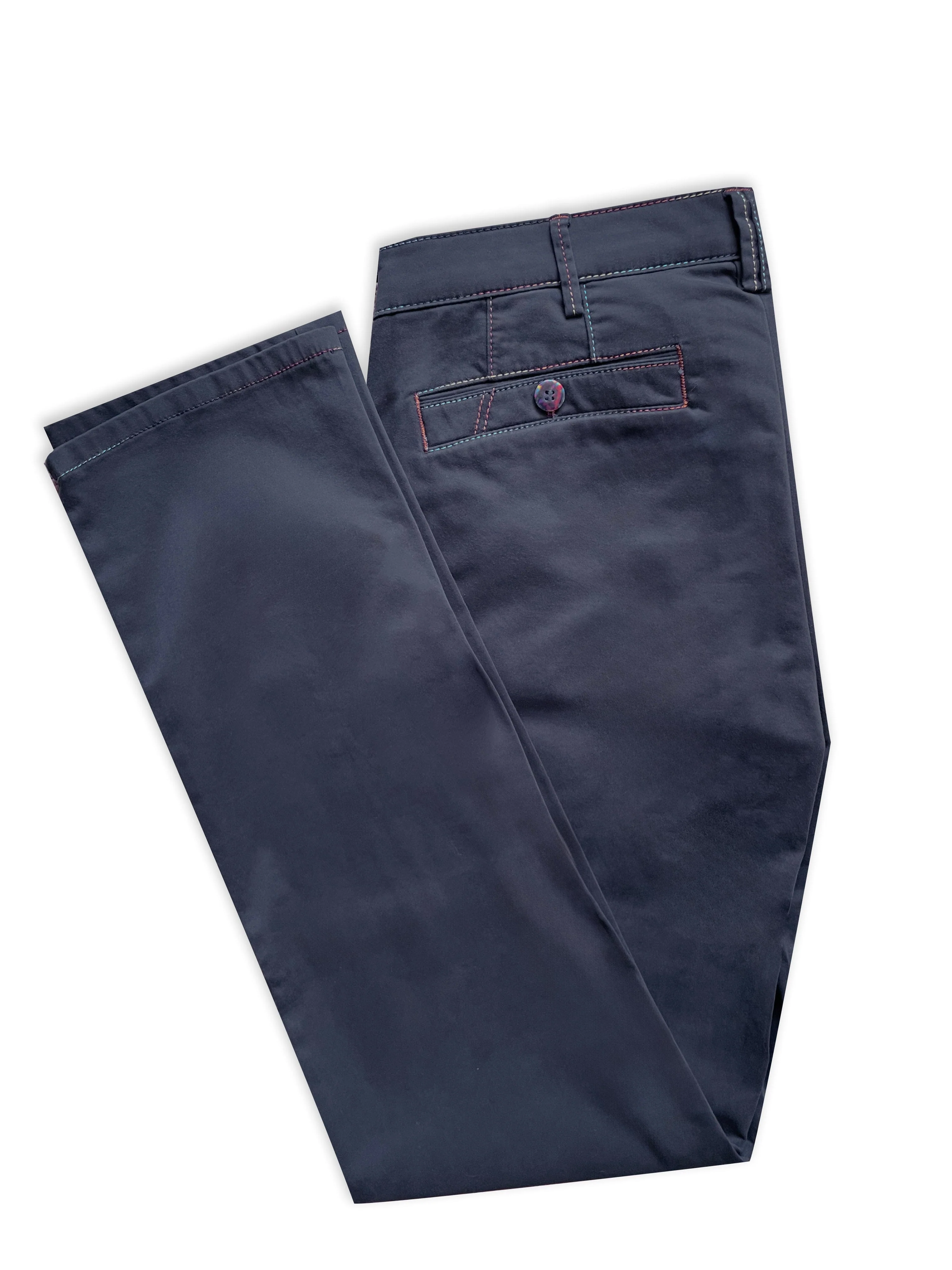 New York Rainbow Stitch Super Soft Cotton Chinos - Navy