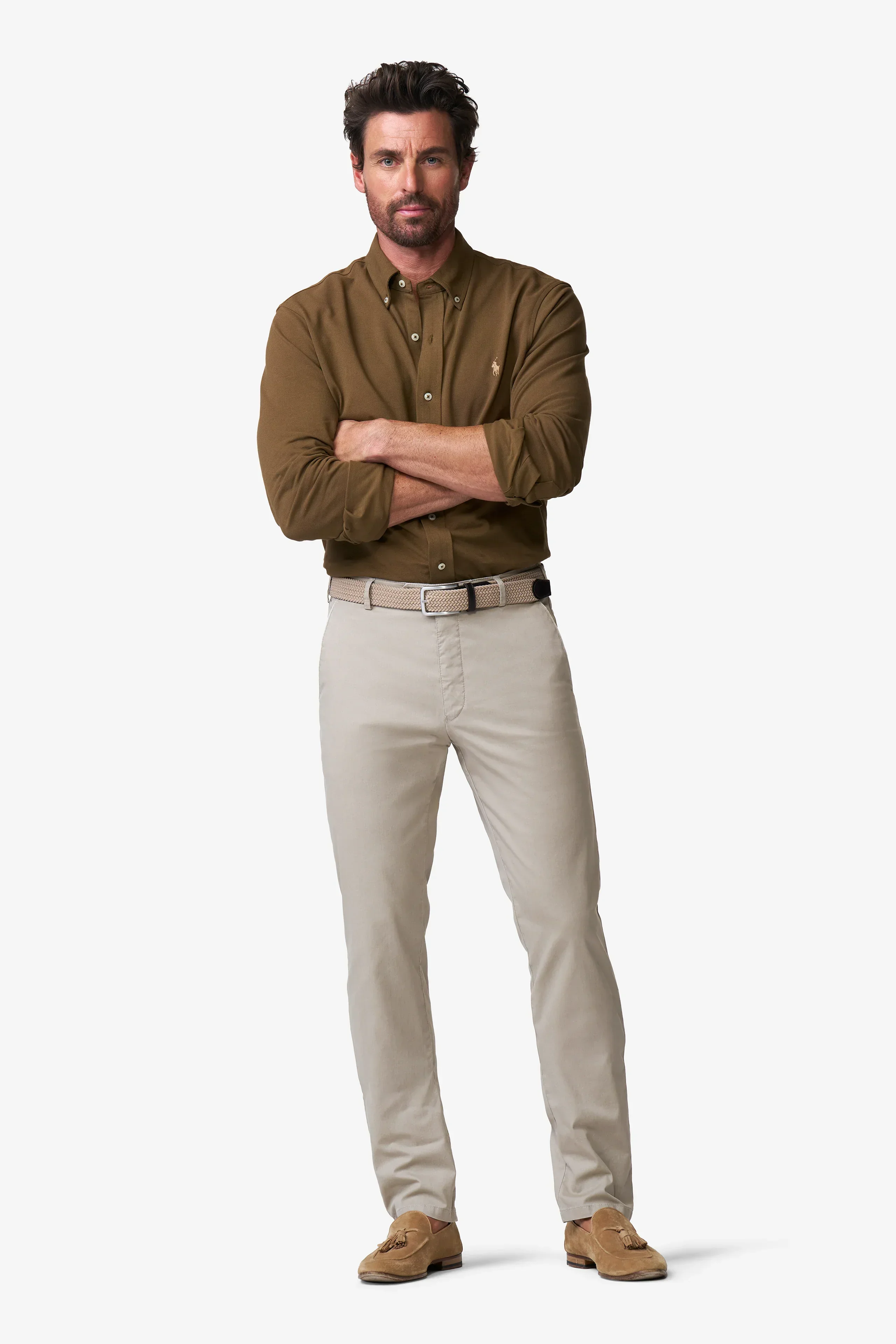 New York Stretch Light Delave Trousers - Light Taupe - Image 4