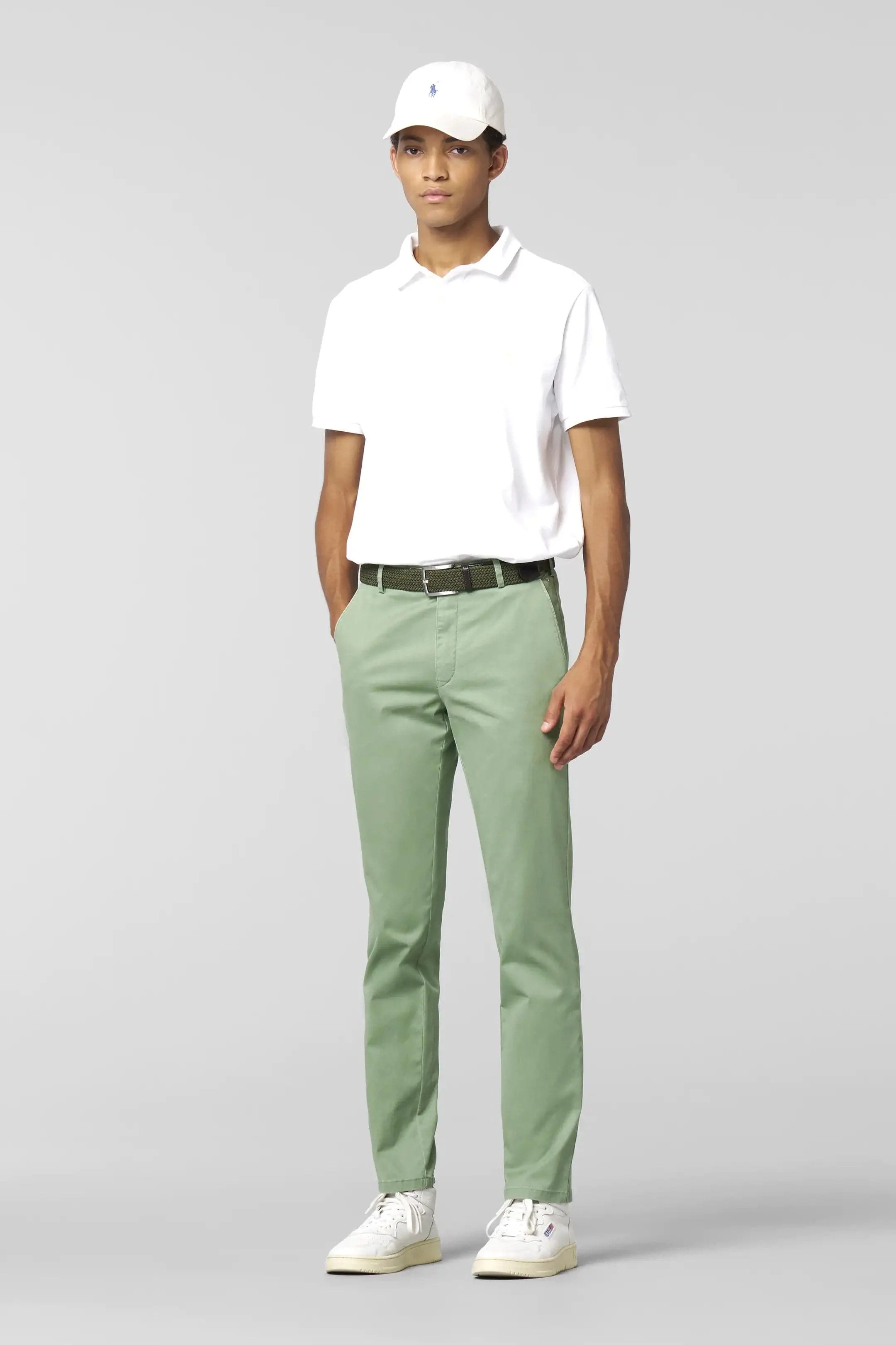 New York Stretch Summer Twill Chinos - Sage - Image 3