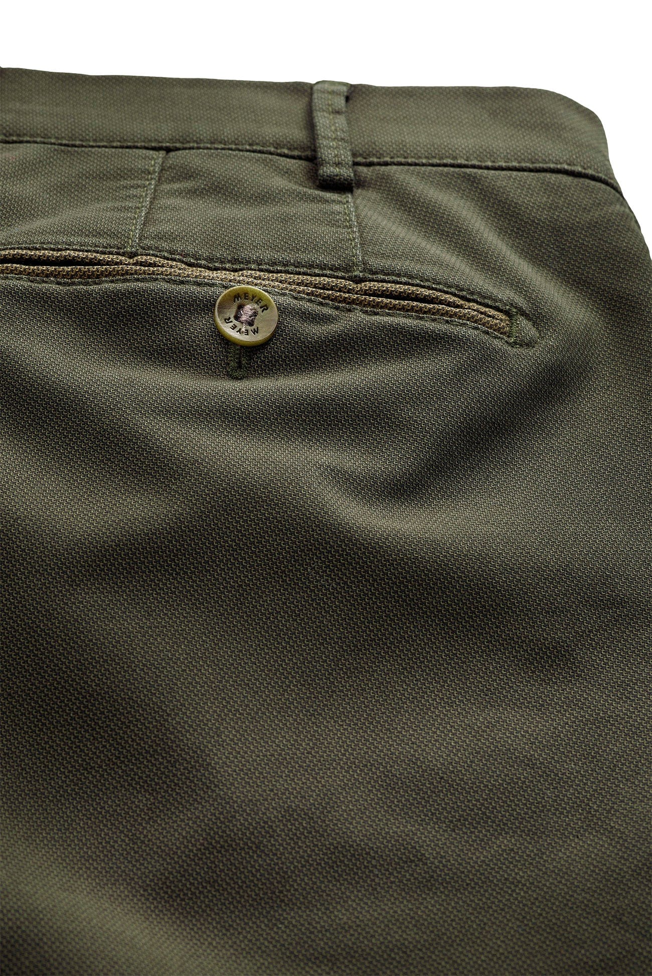 New York Two Tone Cotton Stretch Chinos - Dark Green - Image 5