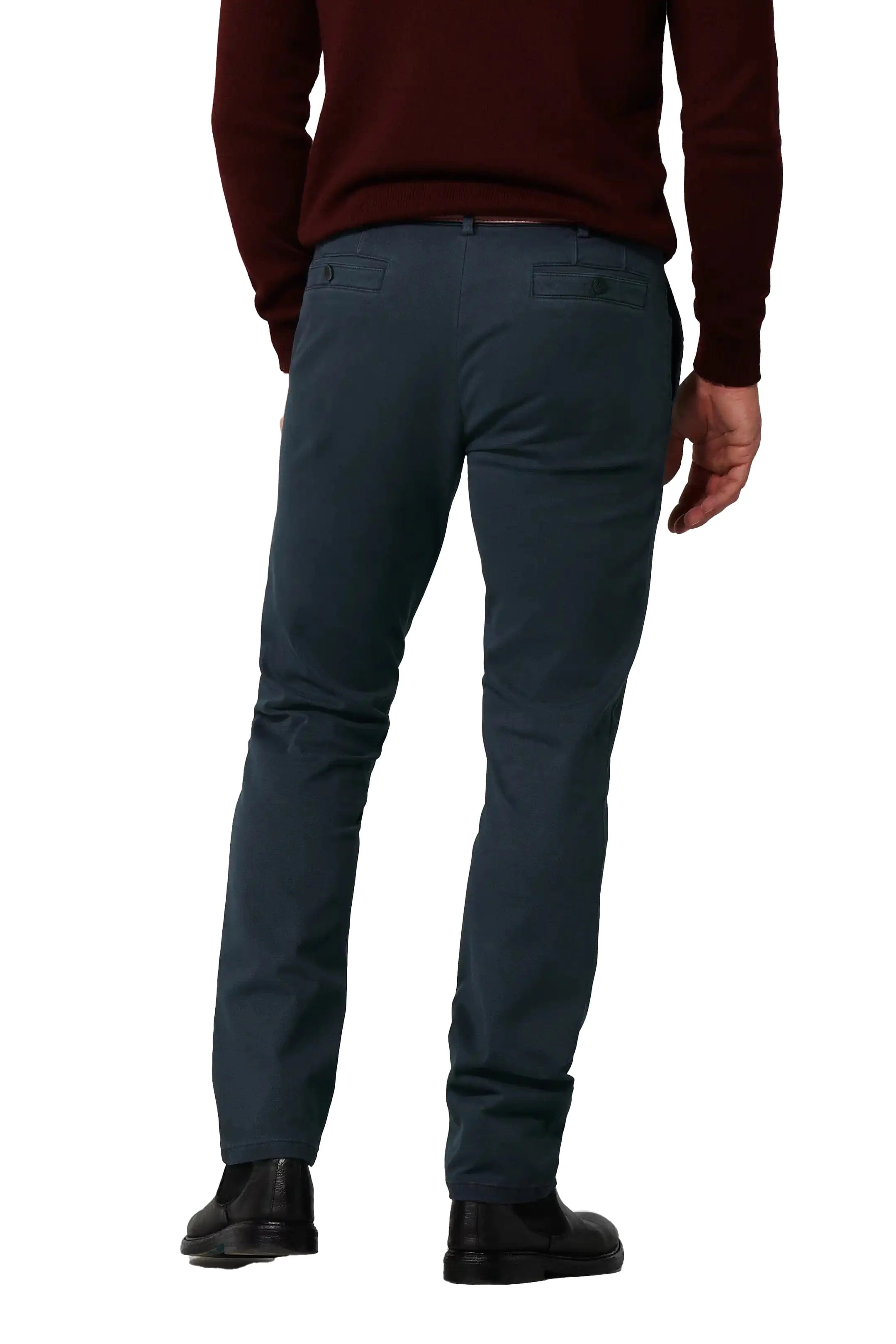 New York Two Colour Cotton Stretch Chinos - Navy - Image 2