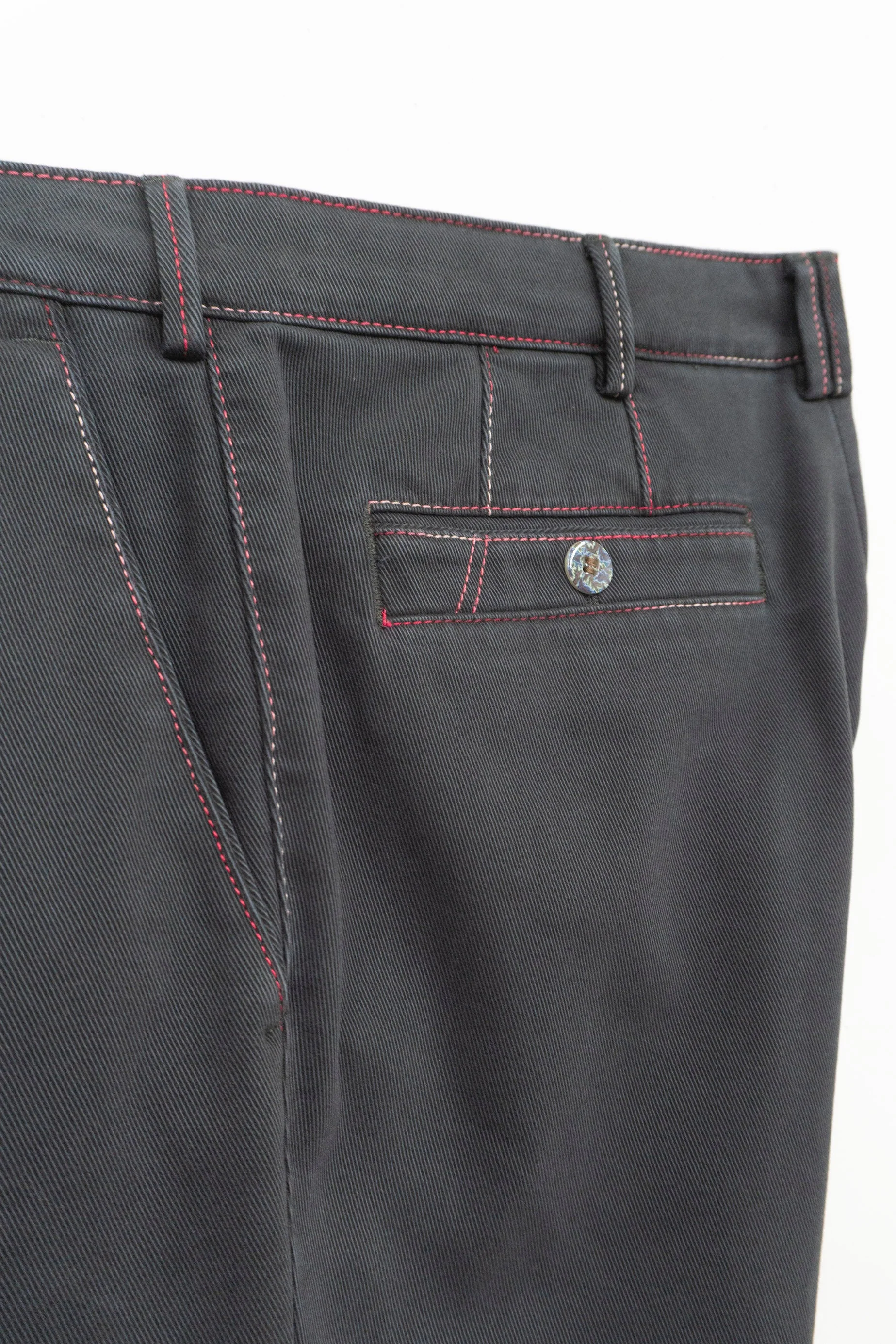 New York Winter Twill Rainbow Stitch Trousers - Charcoal - Image 2
