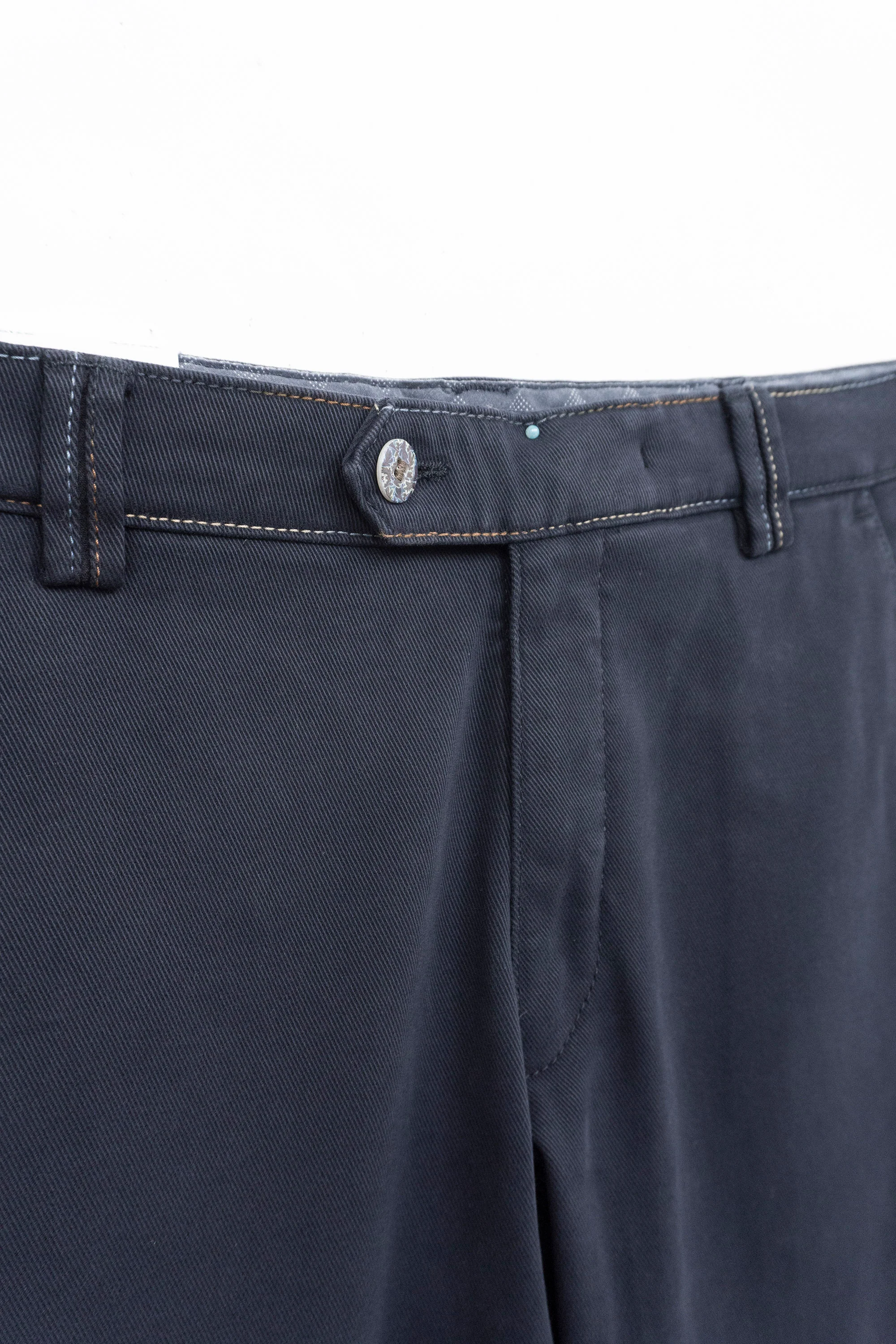New York Winter Twill Rainbow Stitch Trousers - Navy - Image 2