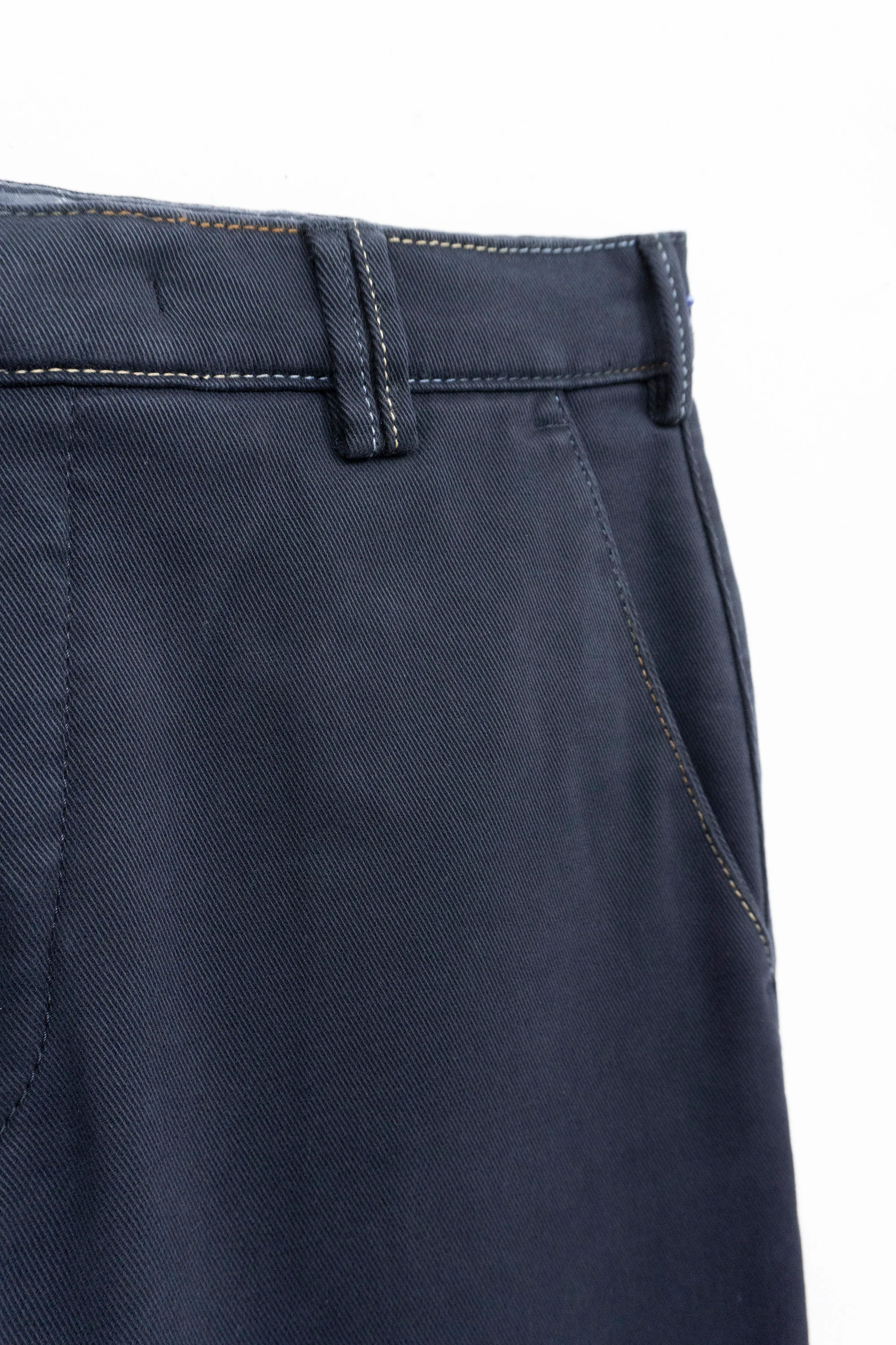 New York Winter Twill Rainbow Stitch Trousers - Navy - Image 3
