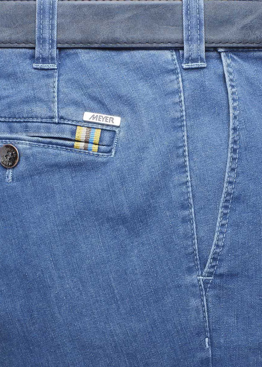 Oslo Coolmax Stretch Waist Denim Trousers - Light Blue - Image 5