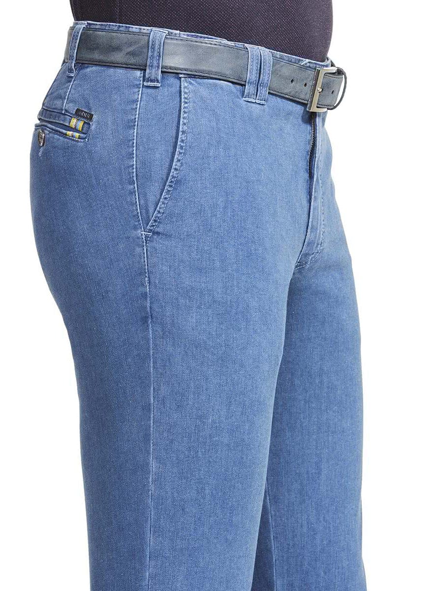 Oslo Coolmax Stretch Waist Denim Trousers - Light Blue (DE Sizes) - Image 3