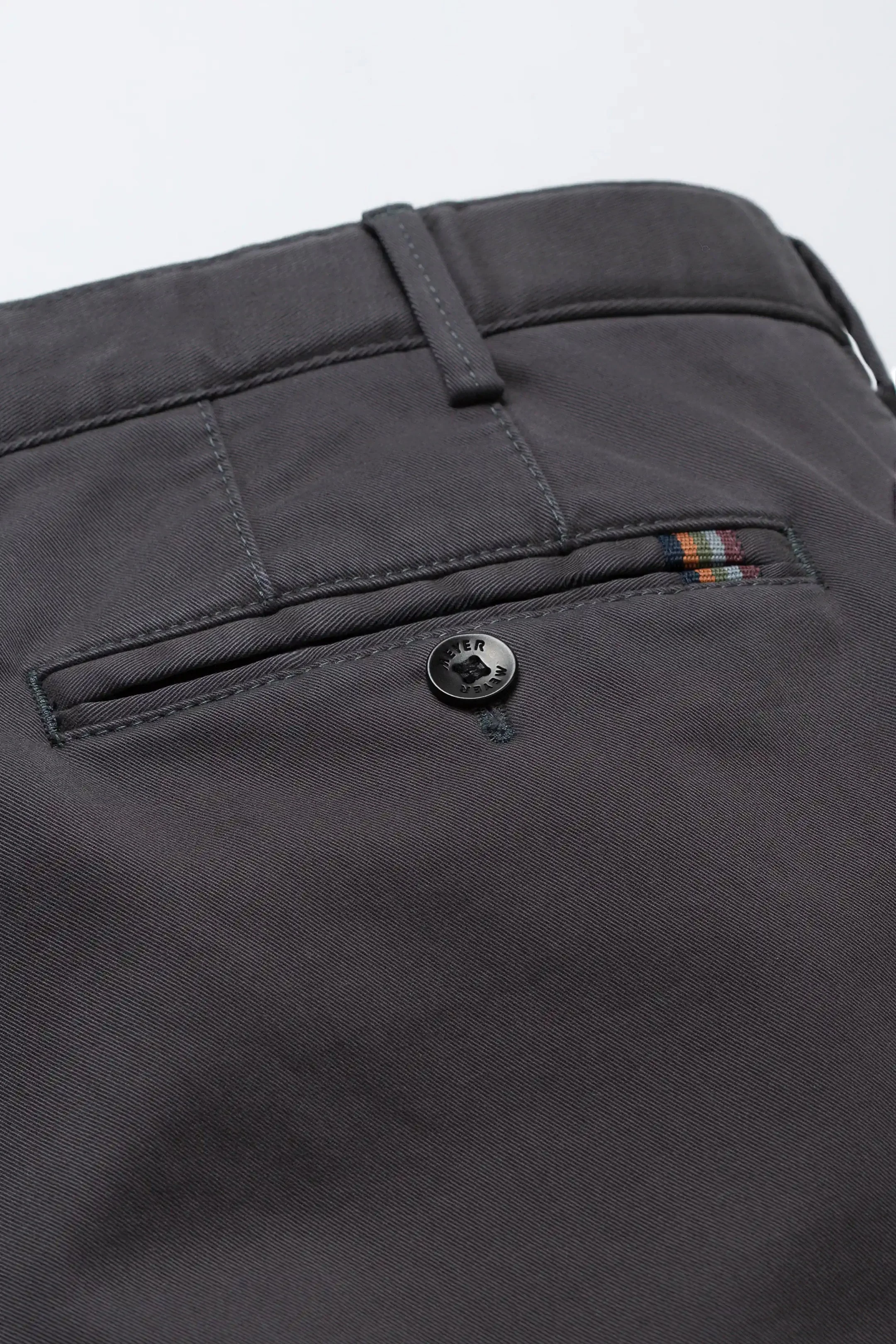 Oslo Cotton Stretch Waist Chinos - Charcoal - Image 4