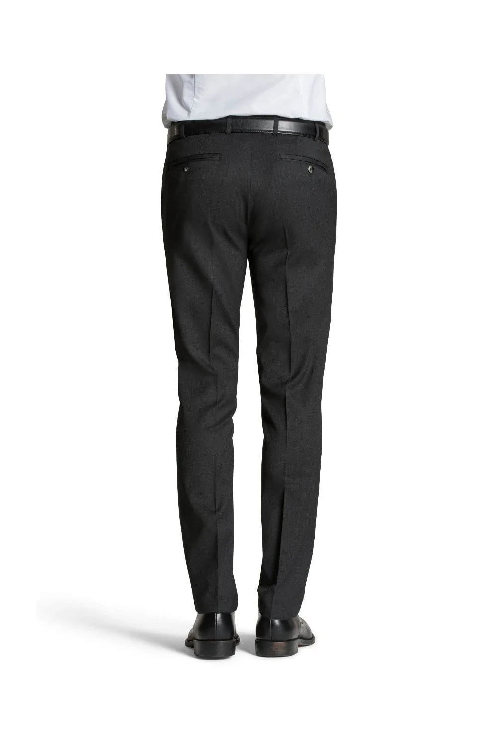 Oslo Poly/Wool Stretch Waist Trousers - Charcoal - Image 2