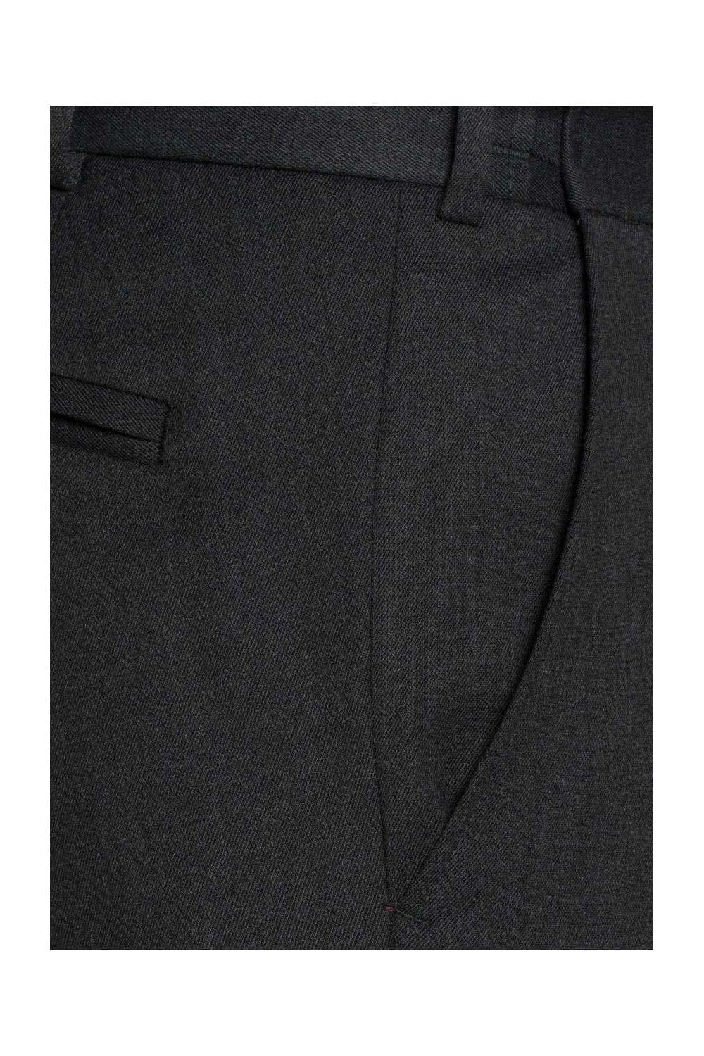 Oslo Poly/Wool Stretch Waist Trousers - Charcoal - Image 3