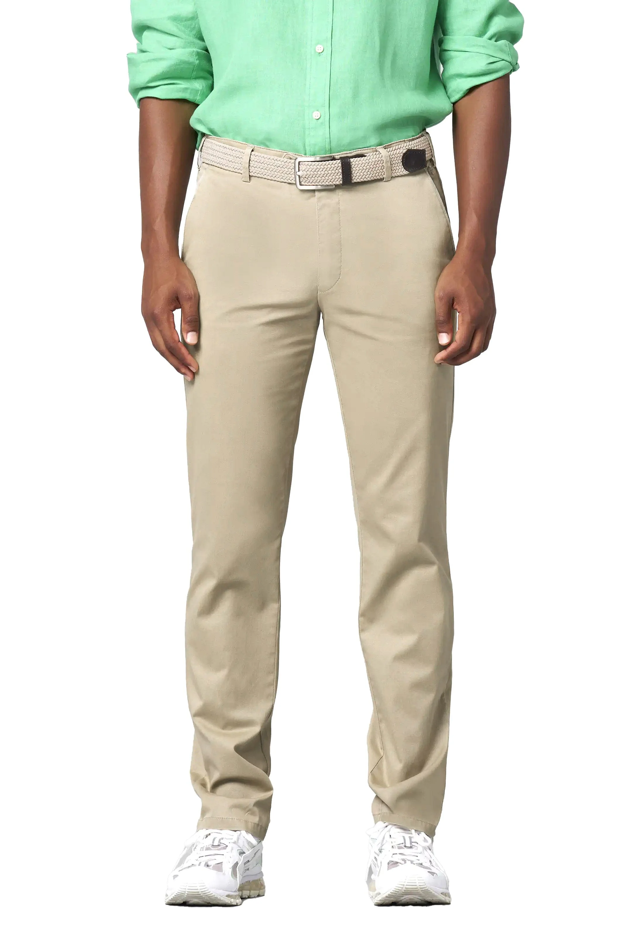 Oslo Stretch Waist Summer Twill Chinos - Beige