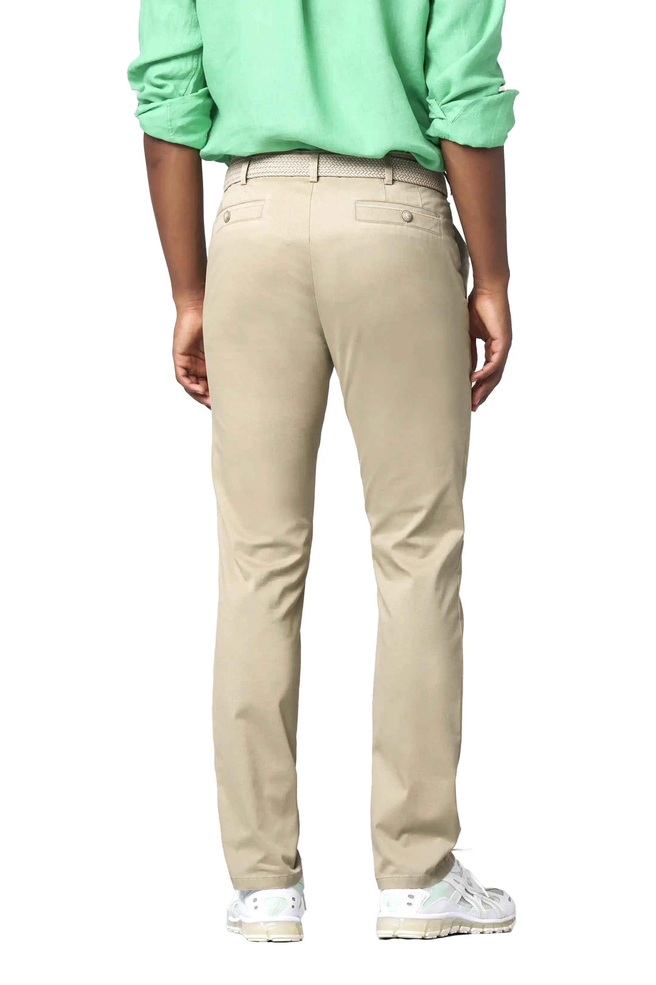 Oslo Stretch Waist Summer Twill Chinos - Beige - Image 3