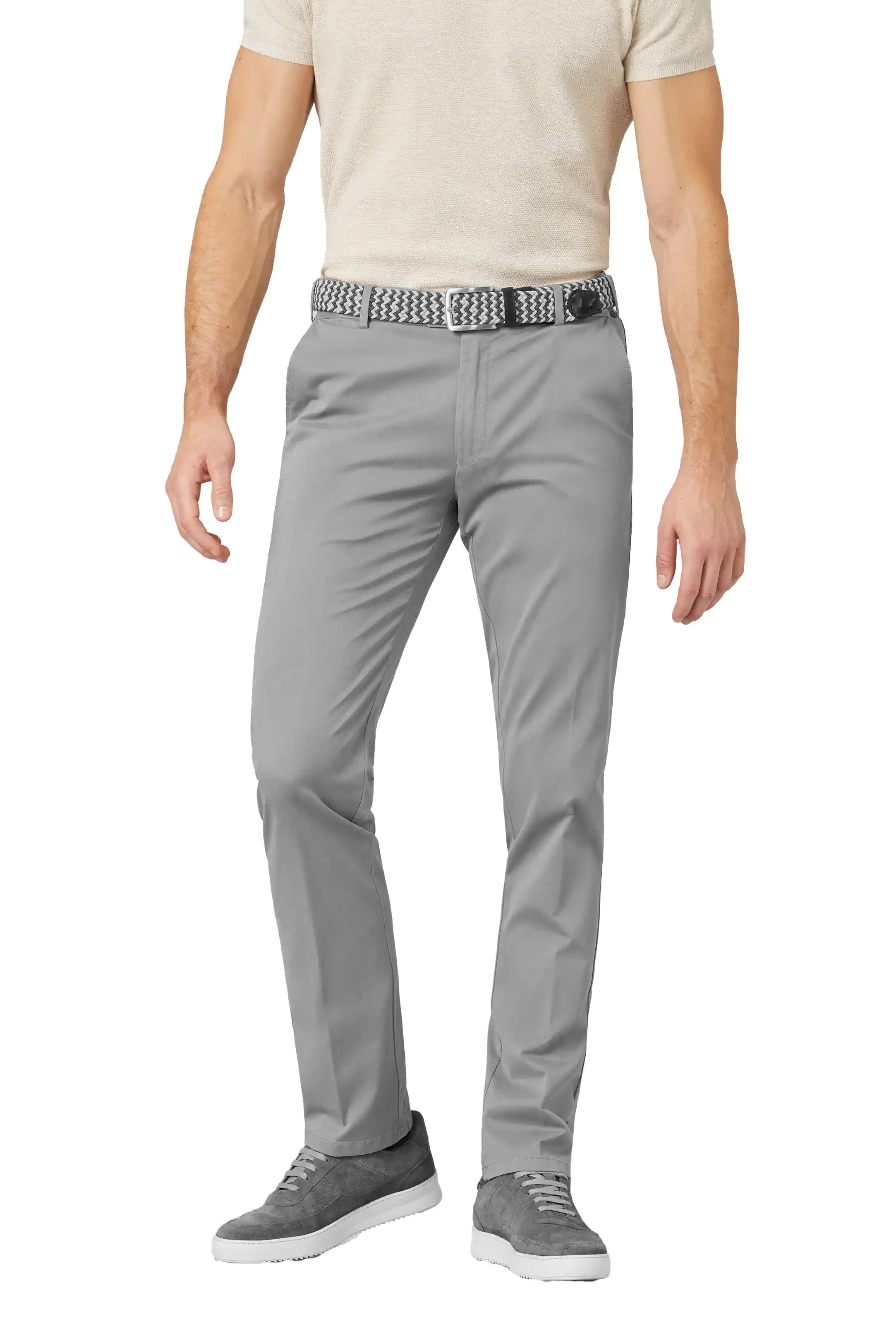 Oslo Lightweight Stretch Waist Twill Chinos - Smoke Grey