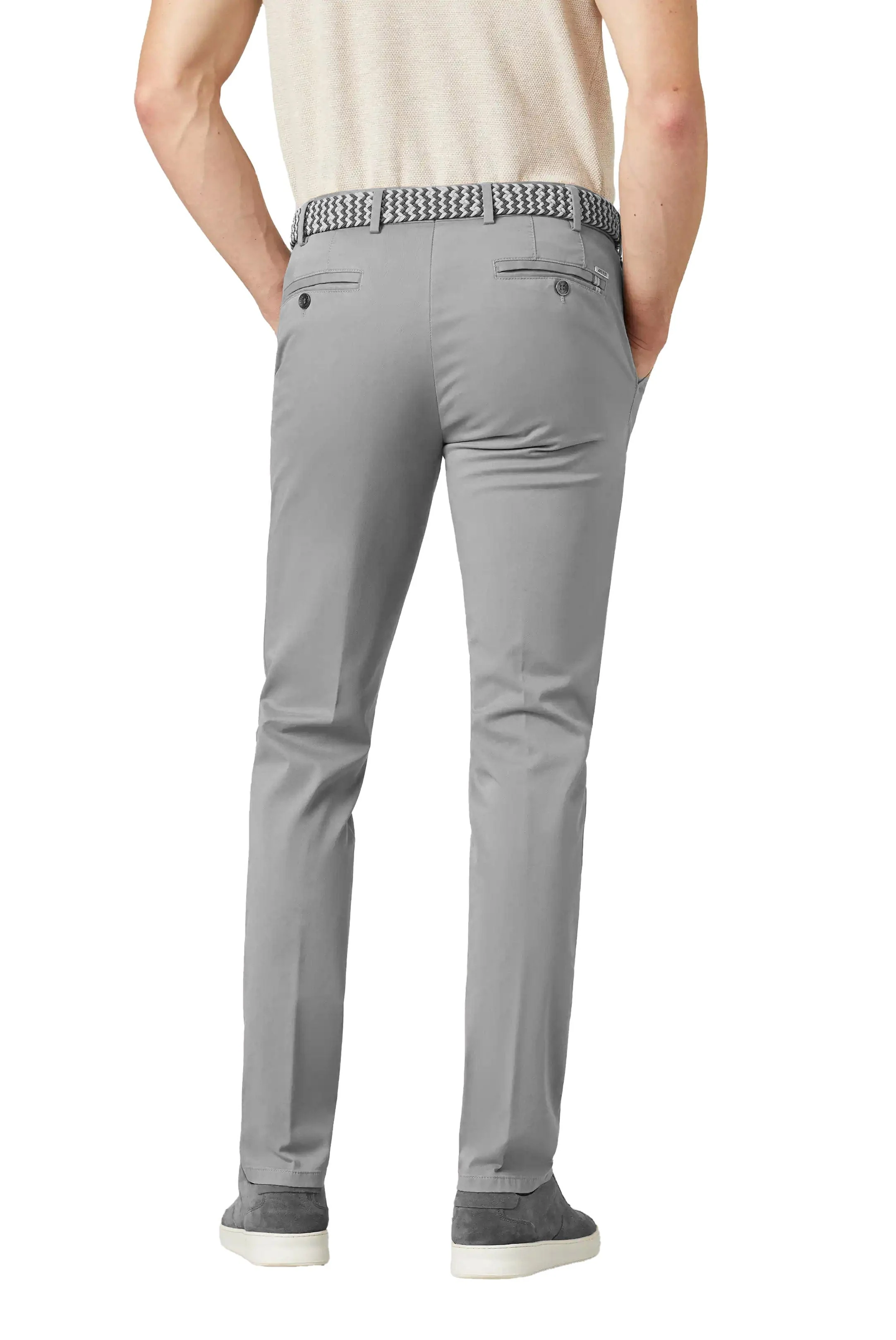 Oslo Lightweight Stretch Waist Twill Chinos - Smoke Grey - Image 2