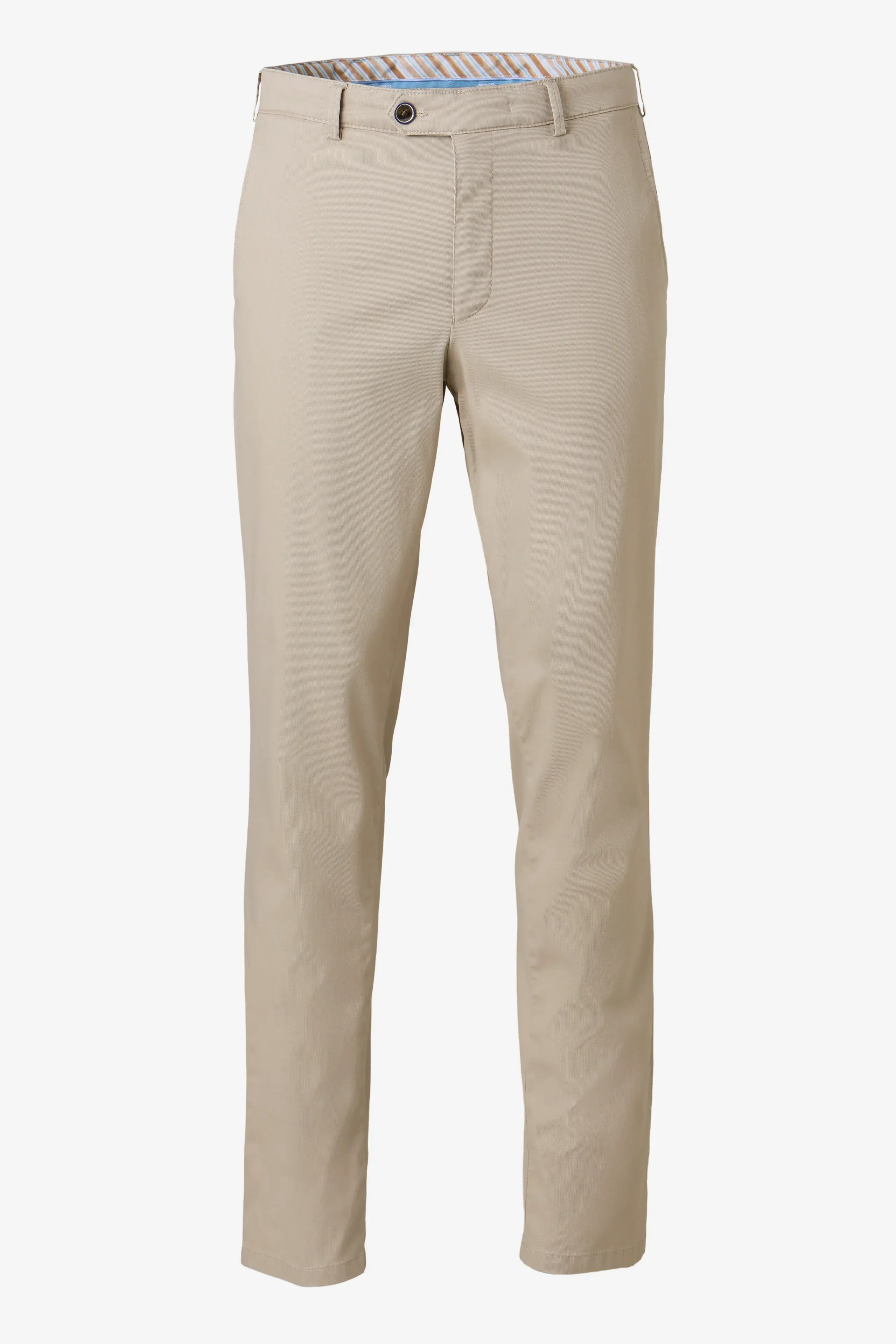 Oslo Stretch Waist Fine Texture Trousers - Beige - Image 7
