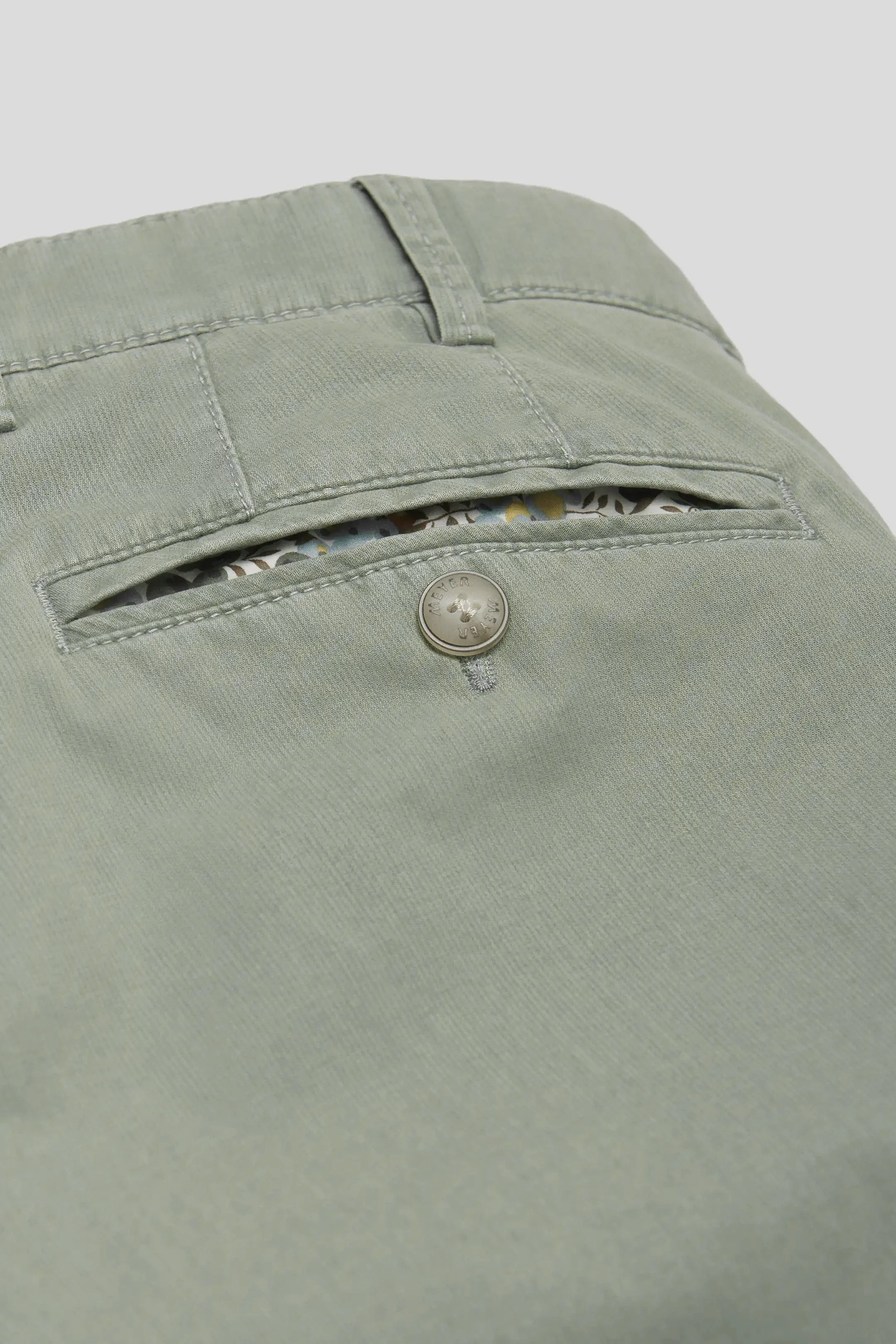 Oslo Stretch Waist Micro Cotton Summer Chinos - Washed Sage - Image 4