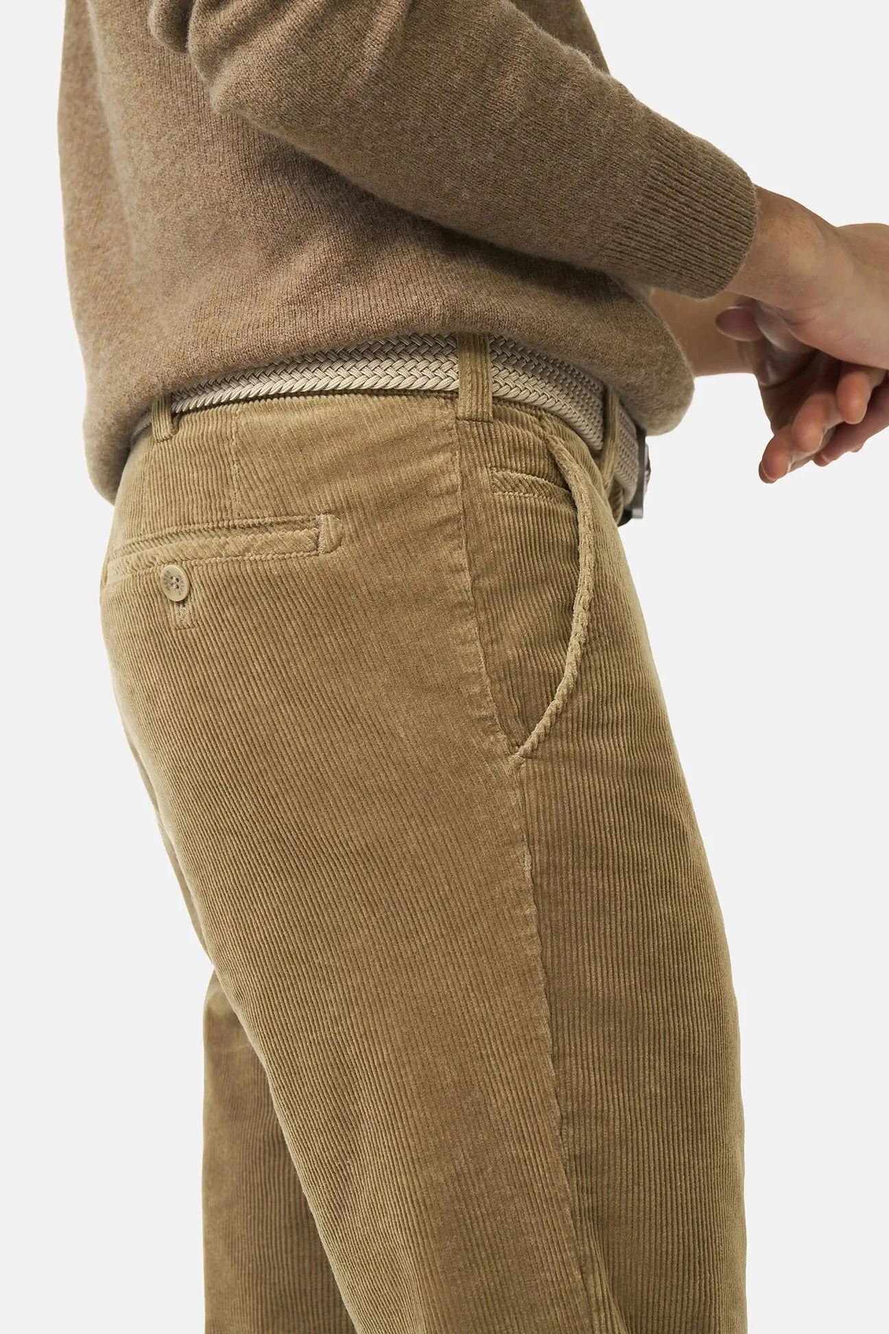 Roma Cotton Corduroy Trousers - Cappuccino - Image 4