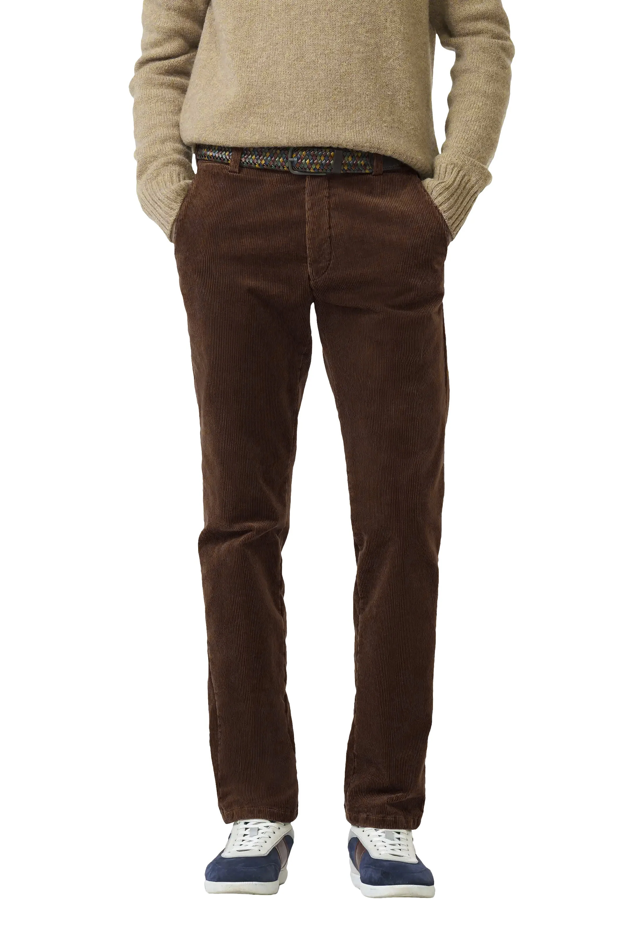 Roma Cotton Corduroy Trousers - Chestnut Brown